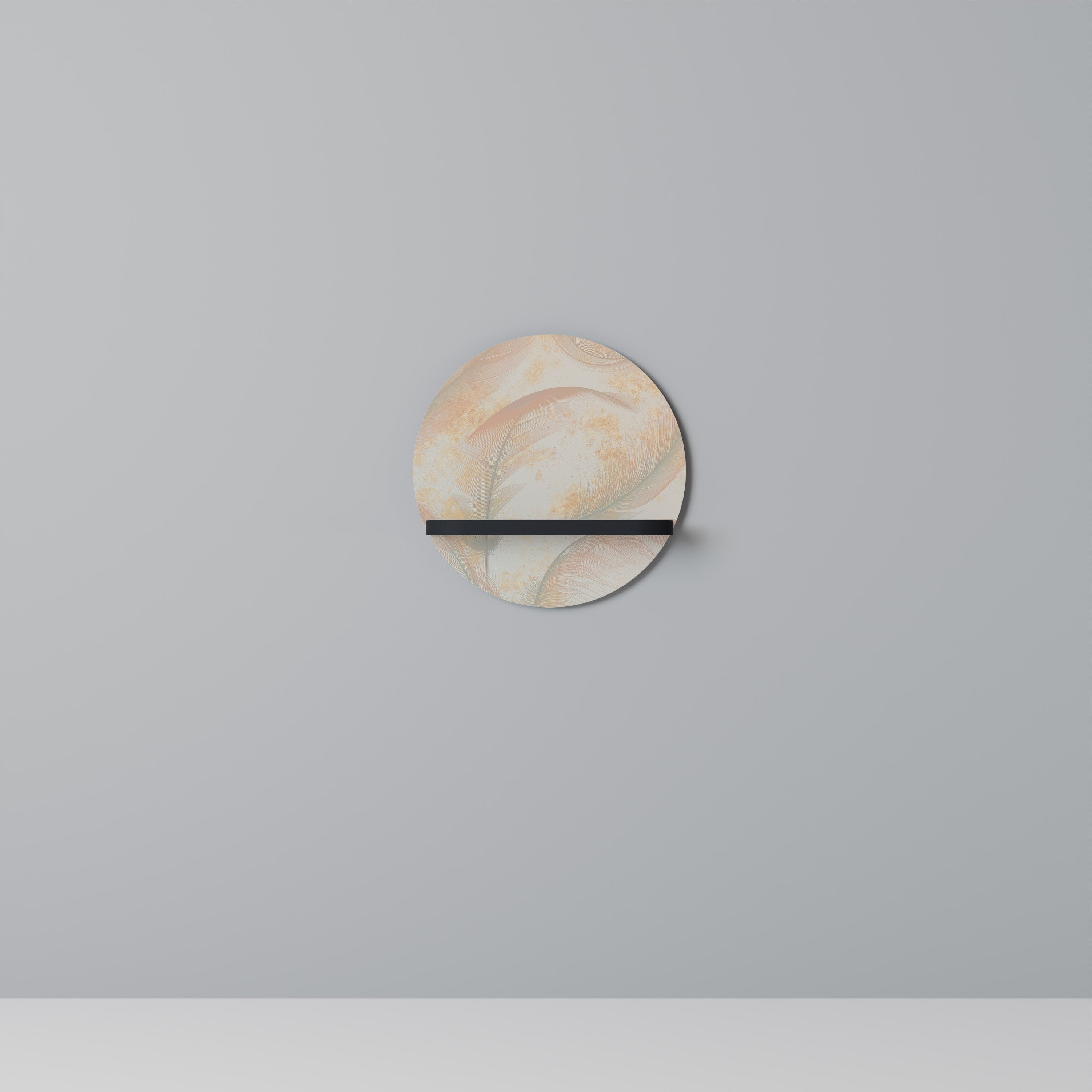 Étagère d'art ronde AURA OF LIGHT en finition noire