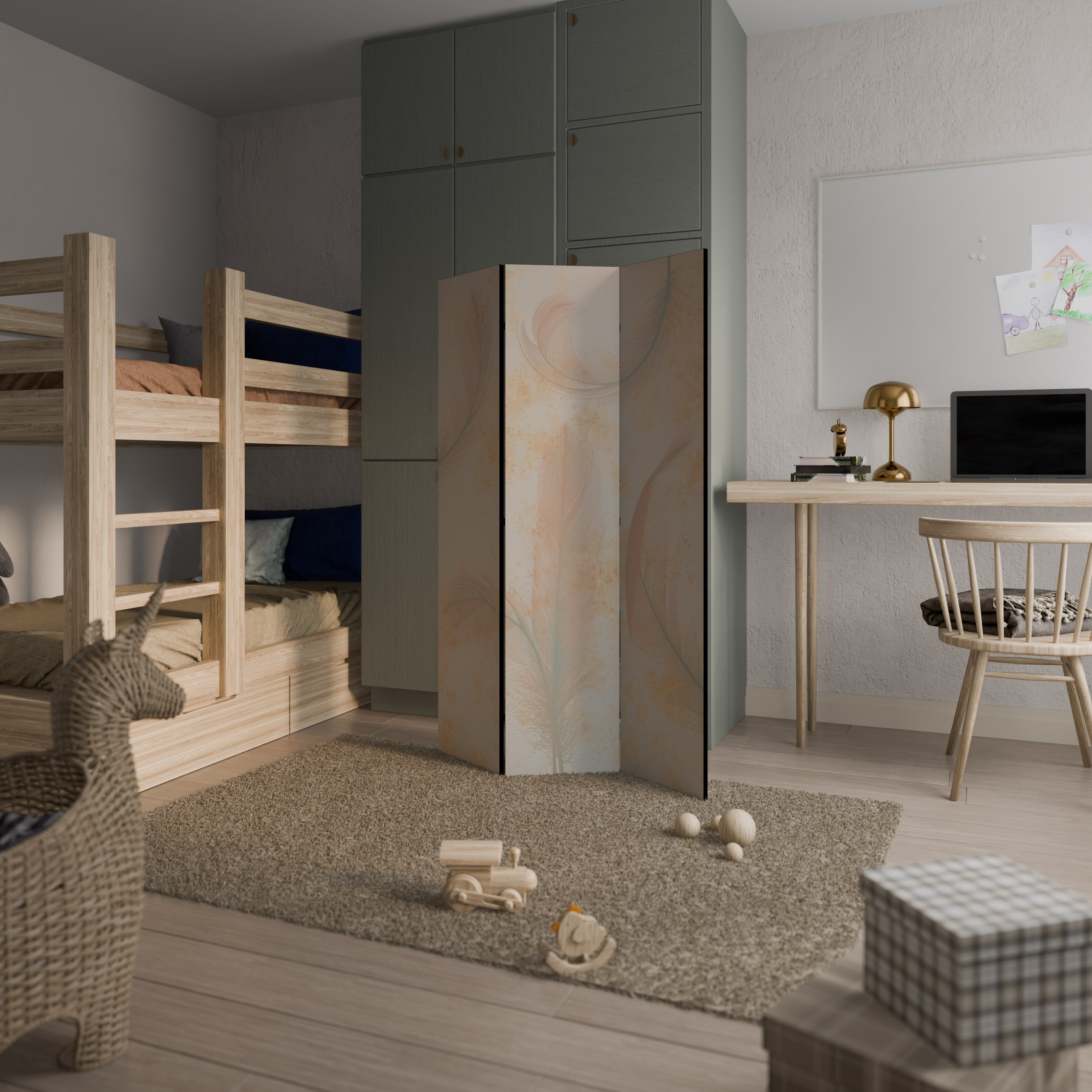 AURA DE LUMIÈRE Paravent décoratif à 3 panneaux