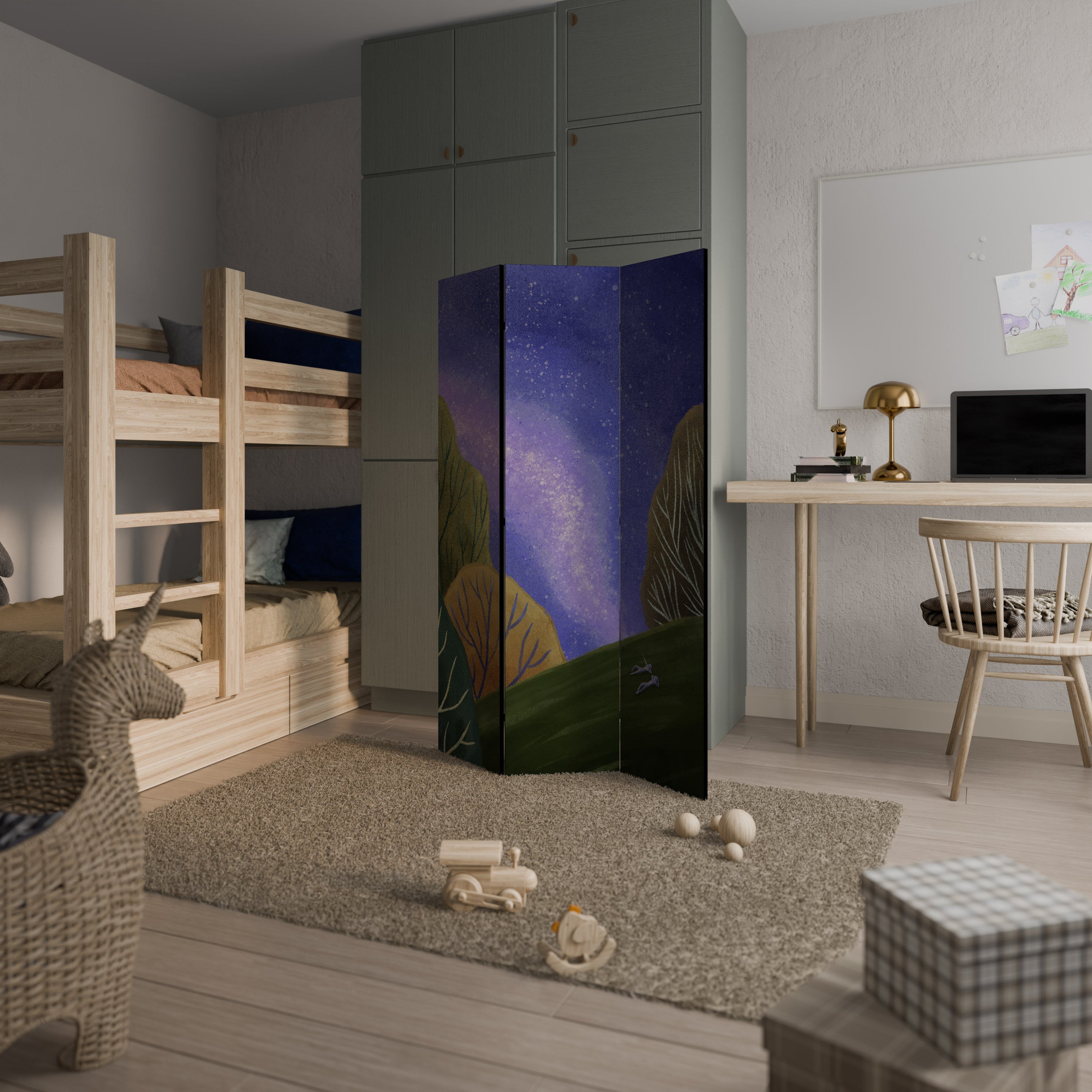 Paravent décoratif à 3 panneaux STARLIT VIBE