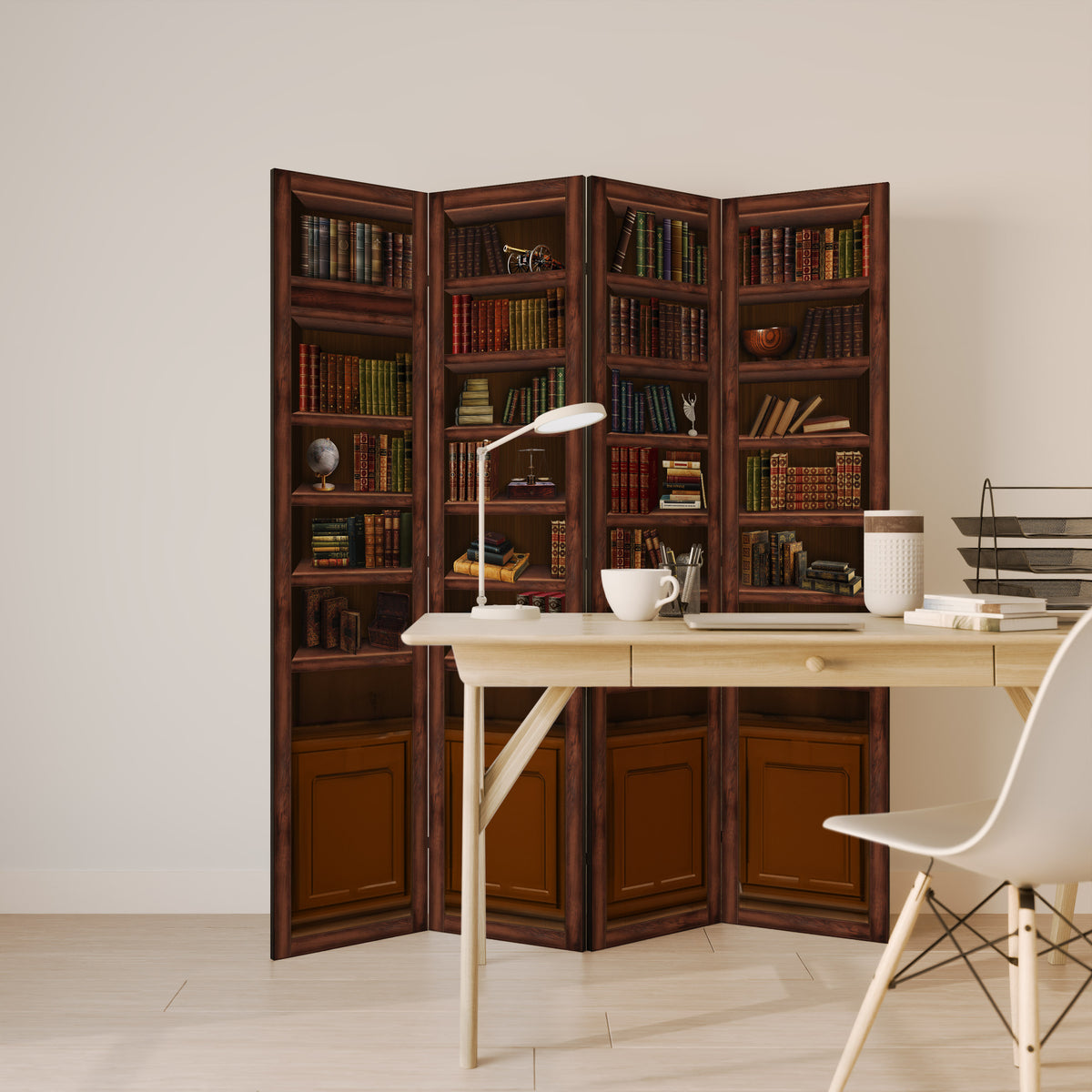 WISDOM IN WOOD 4-Panel Room Divider