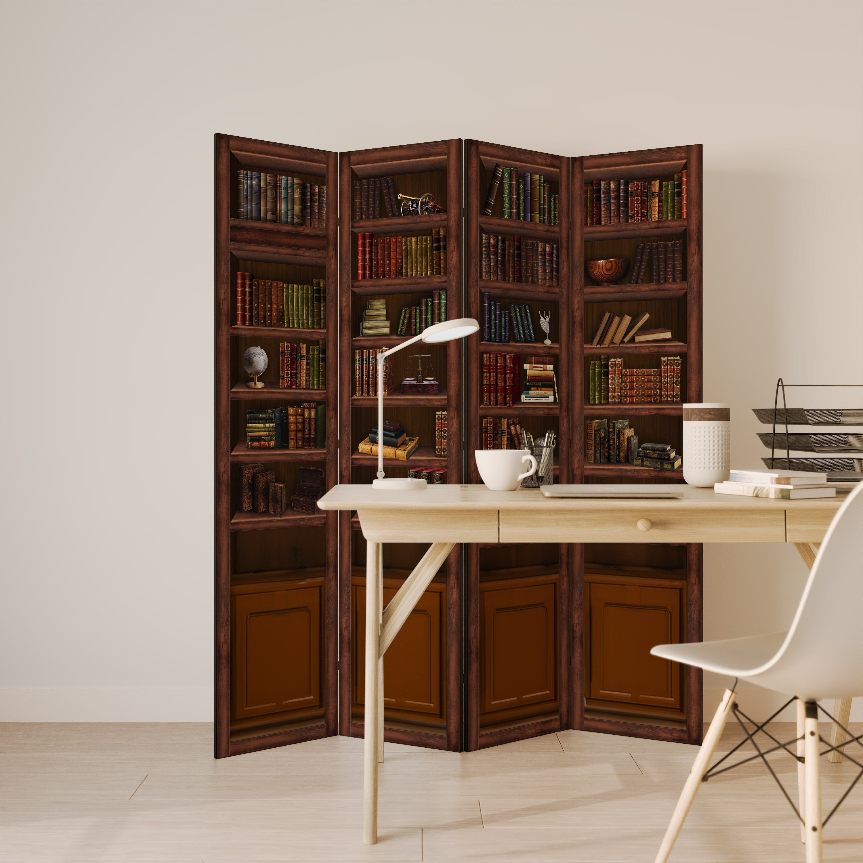 Paravent décoratif à 4 panneaux WISDOM IN WOOD