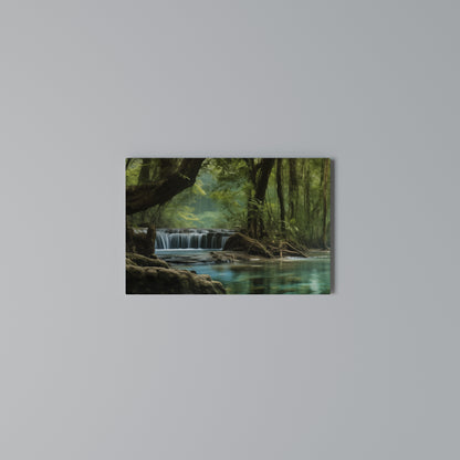 TRANQUIL WATERFALL ESCAPE Horizontal Canvas Print