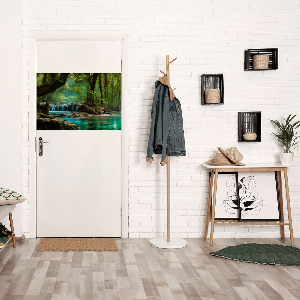 TRANQUIL WATERFALL ESCAPE Peel and Stick Horizontal Poster