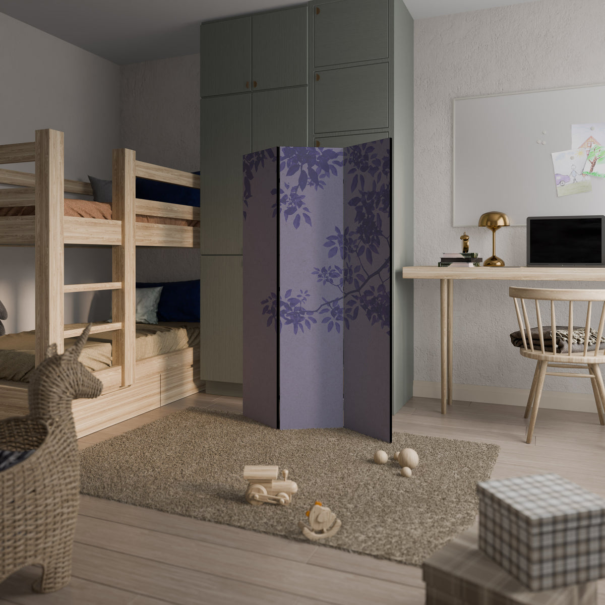 ELEGANT LEAFY VEIL 3-Panel Room Divider