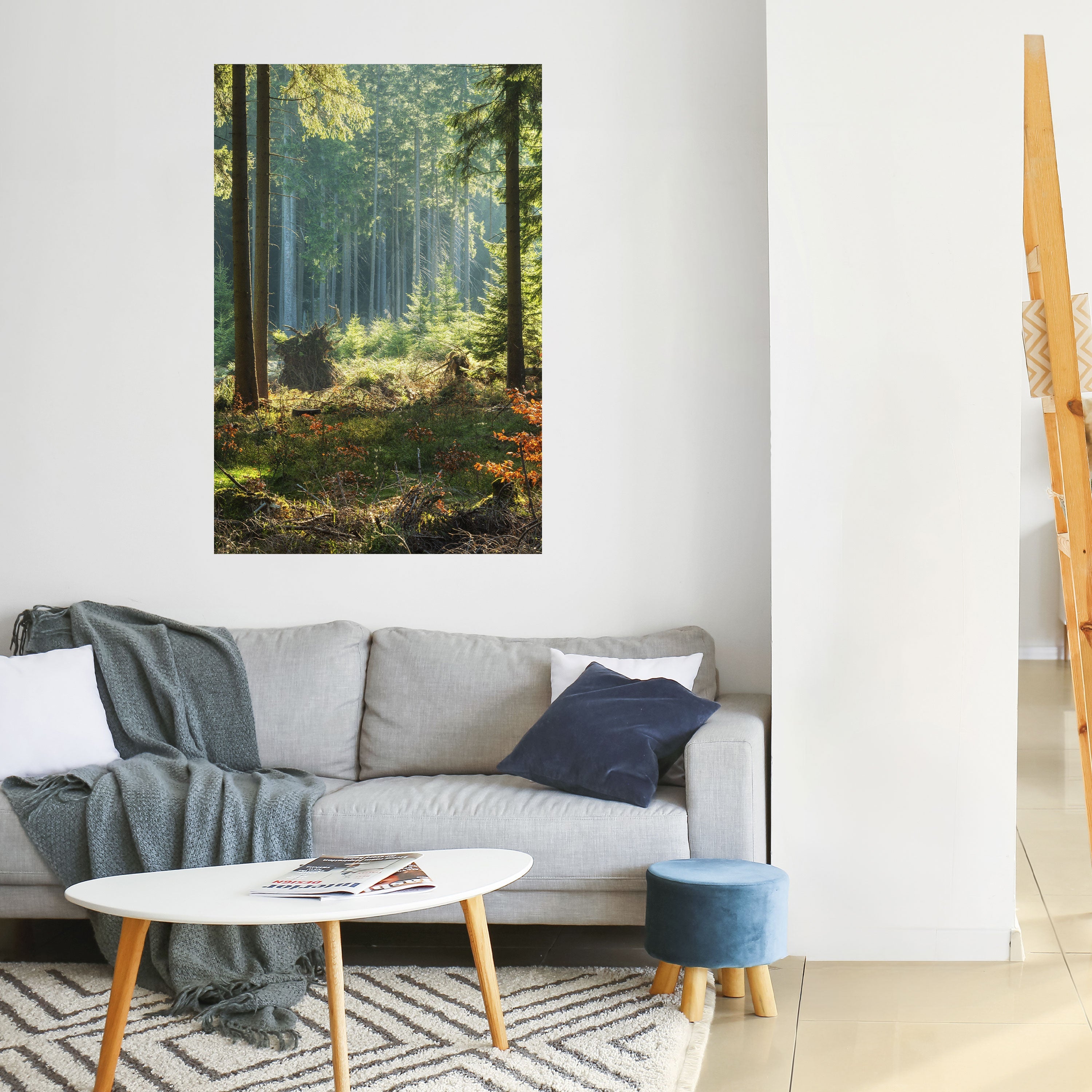 Affiche verticale autocollante « SÉRÉNADE DANS LA FORÊT ENSOLEILLÉE »