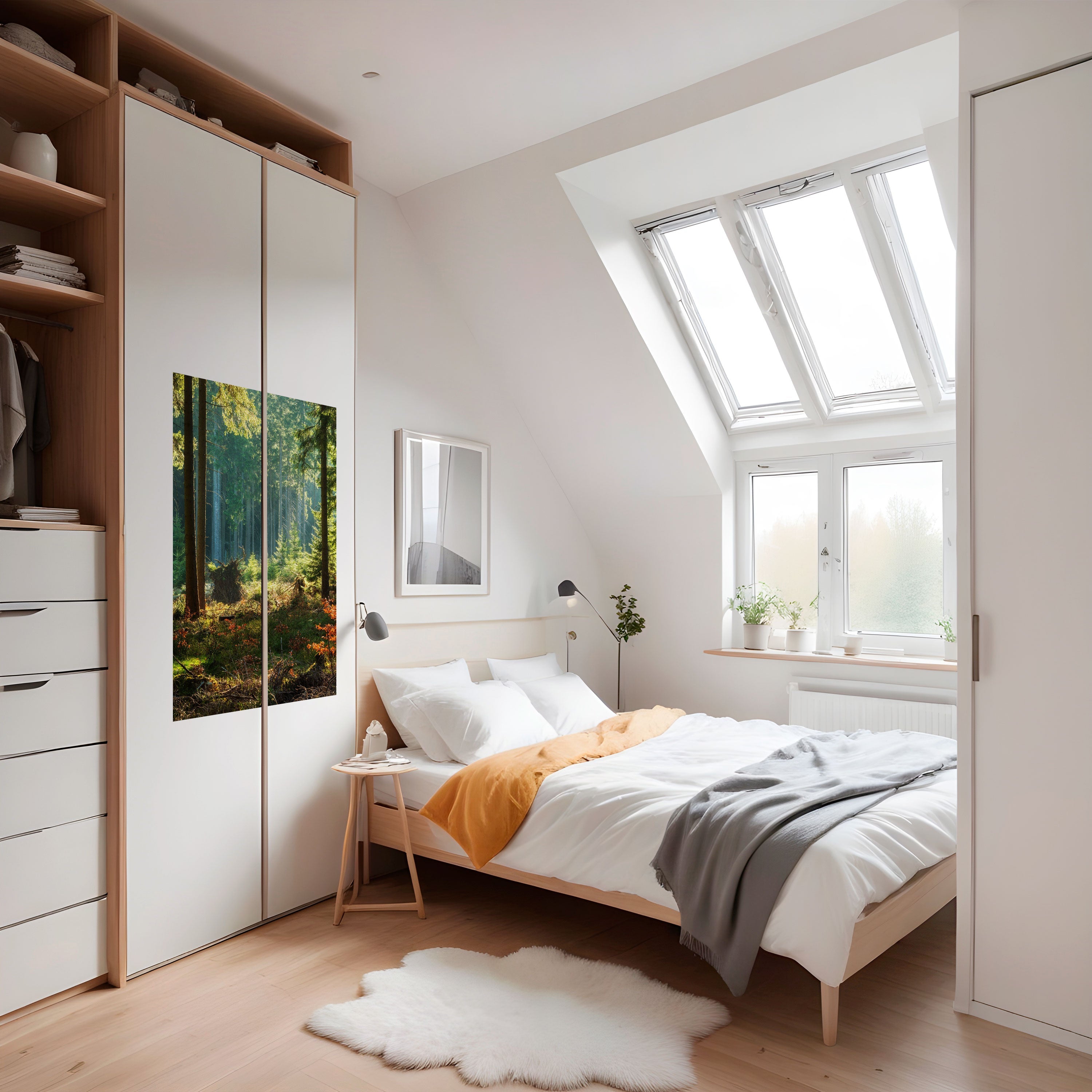 Affiche verticale autocollante « SÉRÉNADE DANS LA FORÊT ENSOLEILLÉE »