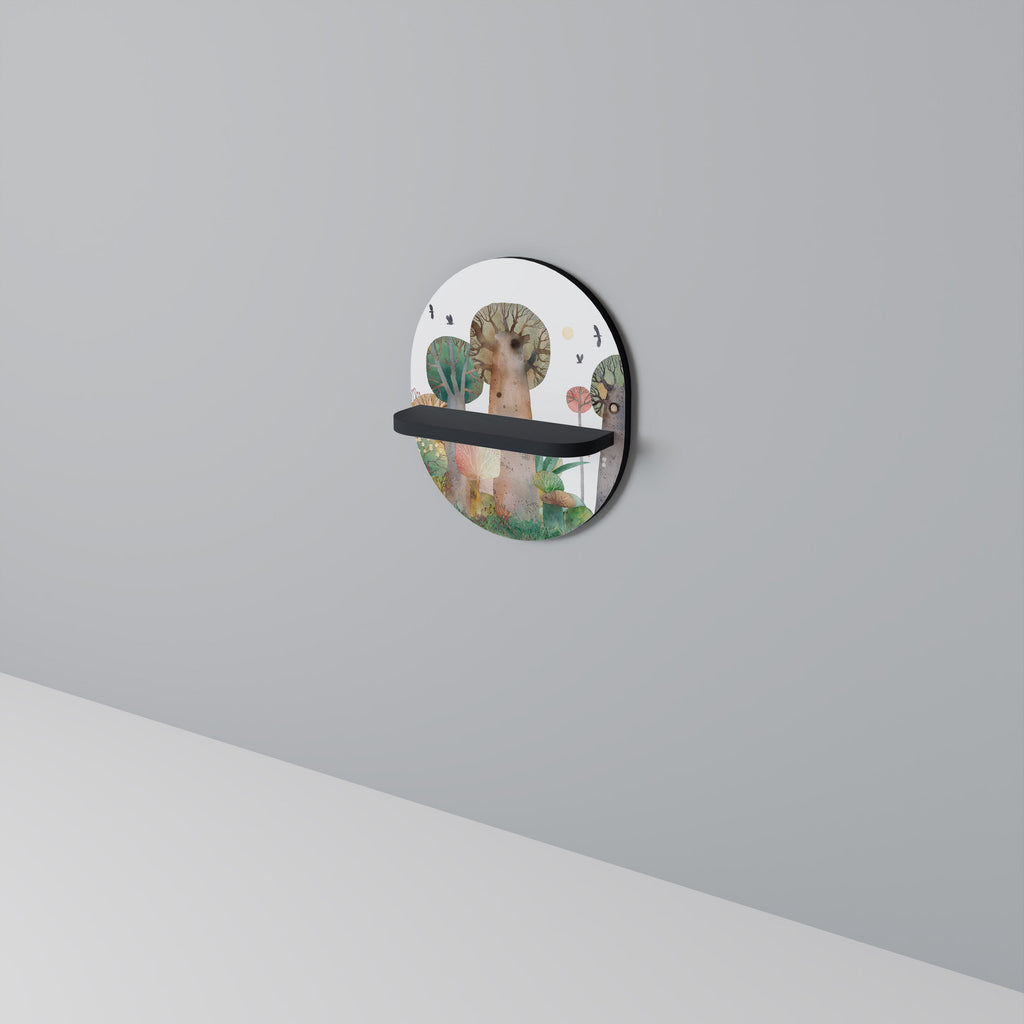 FLIGHT OVER Oval Art Shelf In Black Finish