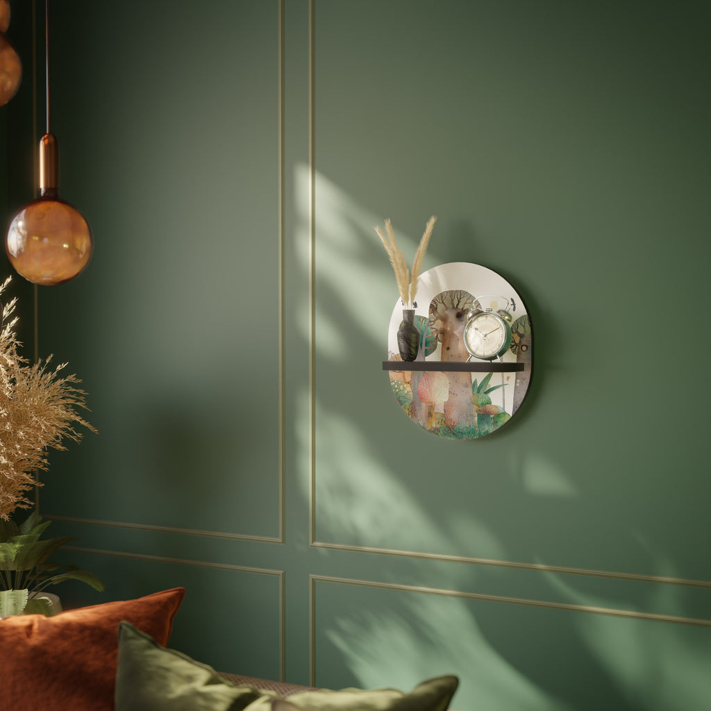 FLIGHT OVER Oval Art Shelf In Black Finish