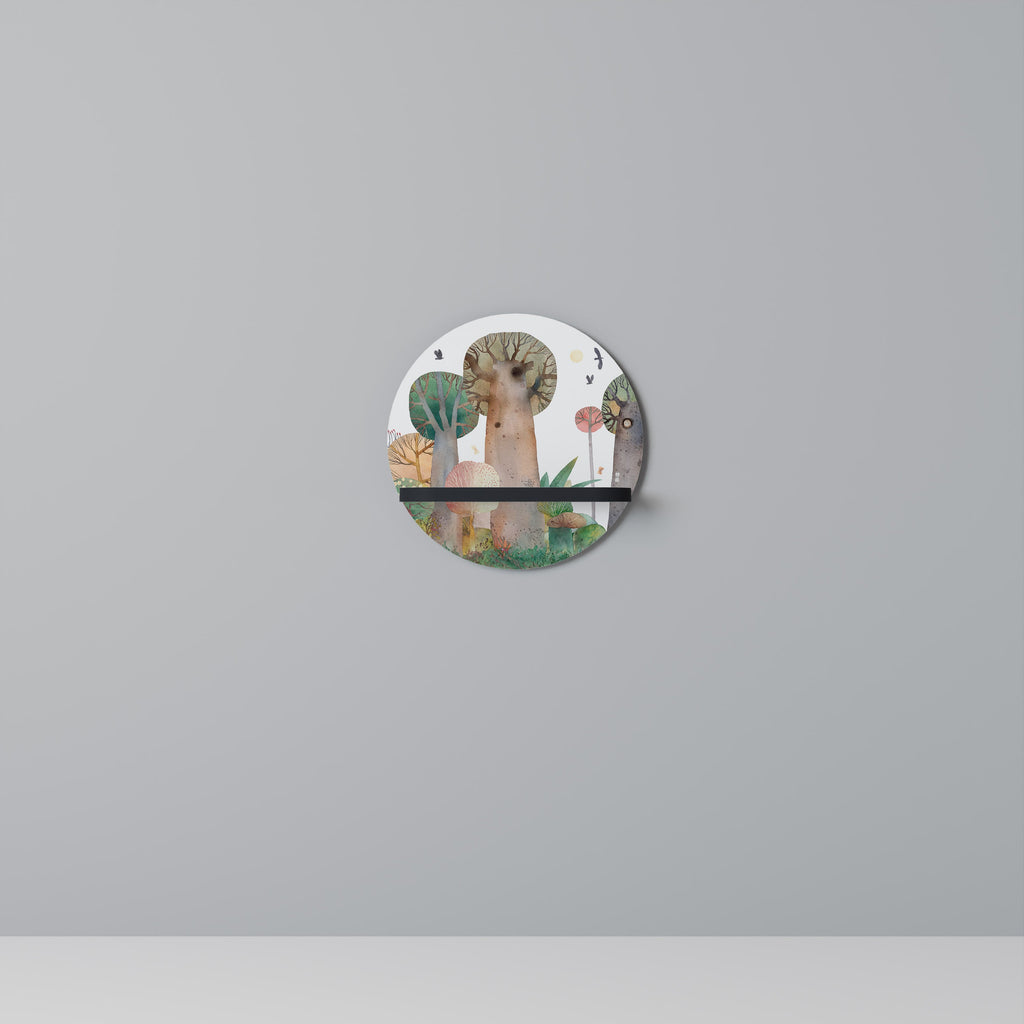 Étagère d'art ronde FLIGHT OVER en finition noire