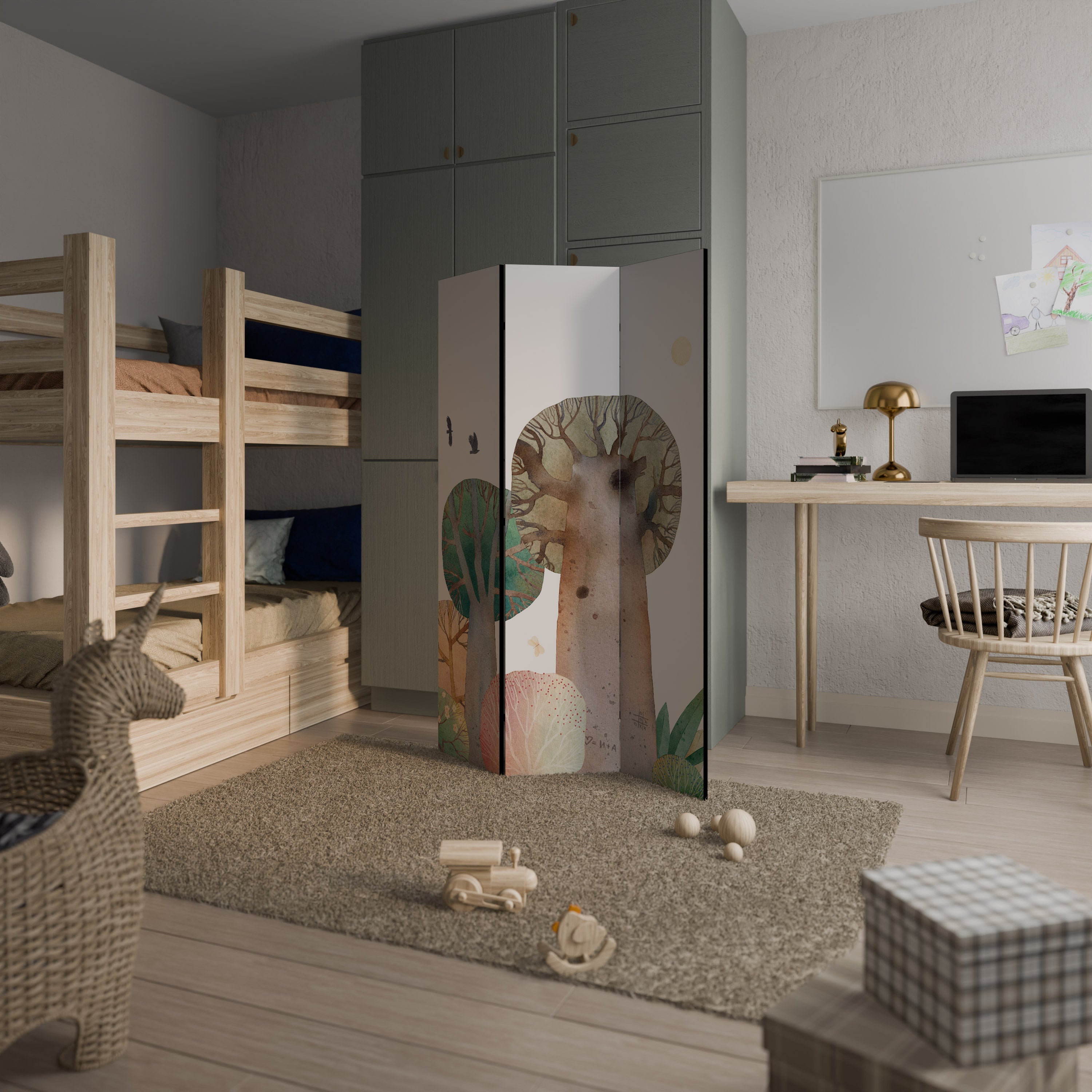 Paravent décoratif à 3 panneaux FLIGHT OVER