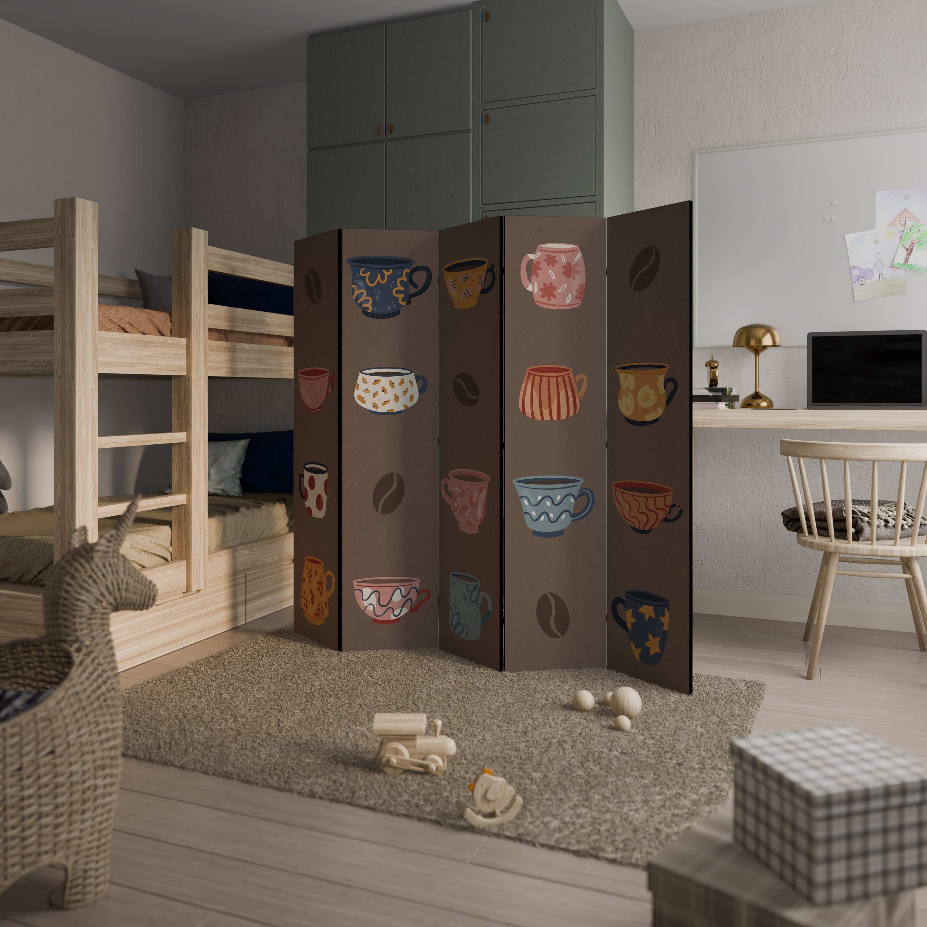 COFFEE BREAK 5-Panel Room Divider