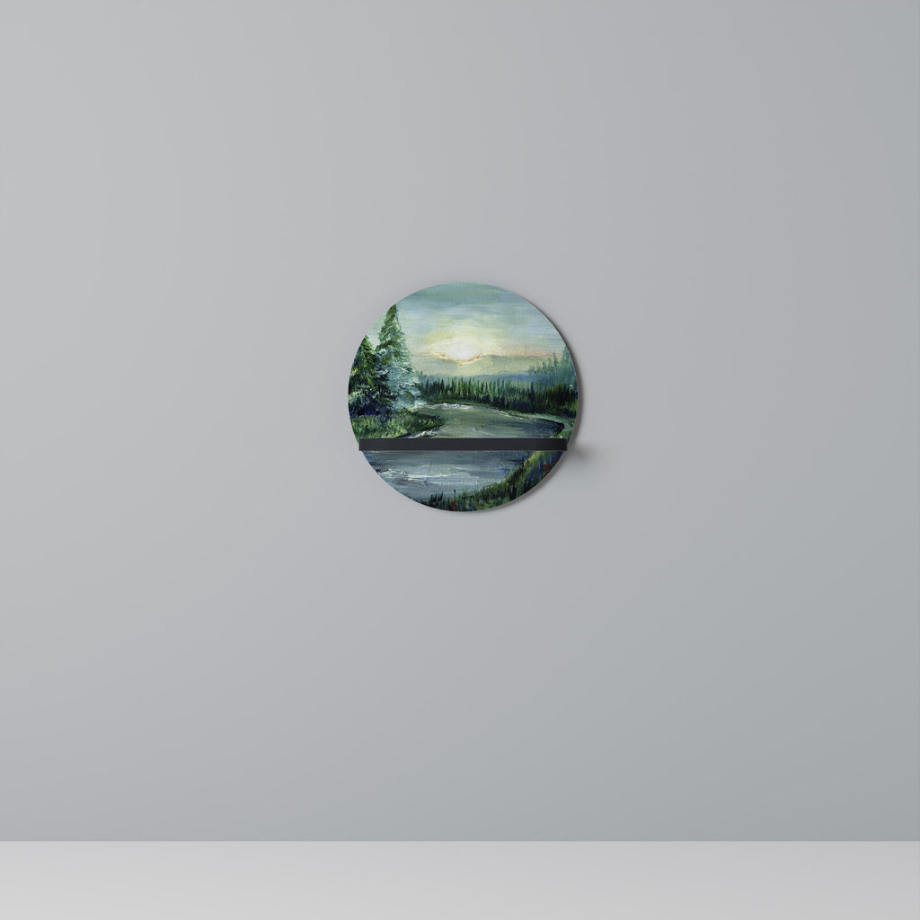 Étagère ronde FOREST SUNSET en finition noire