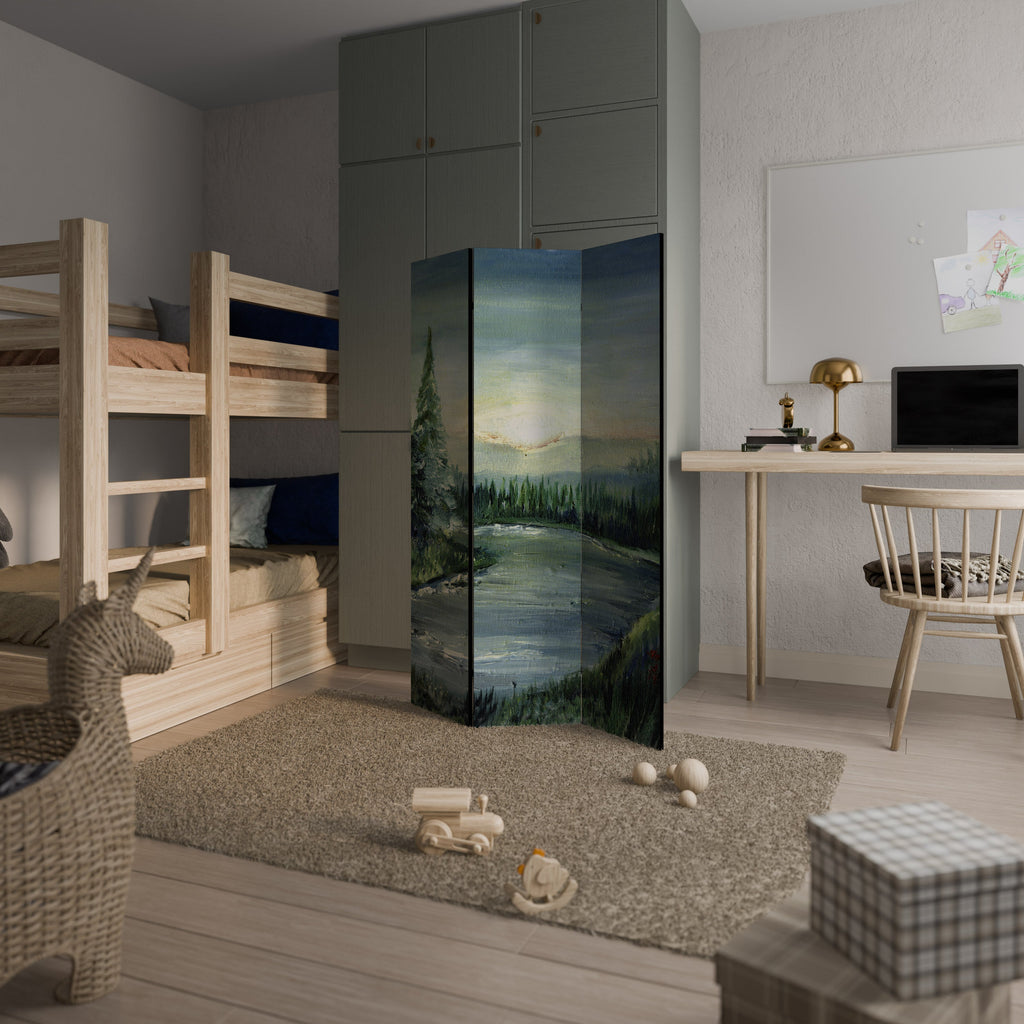 Paravent décoratif à 3 panneaux FOREST SUNSET