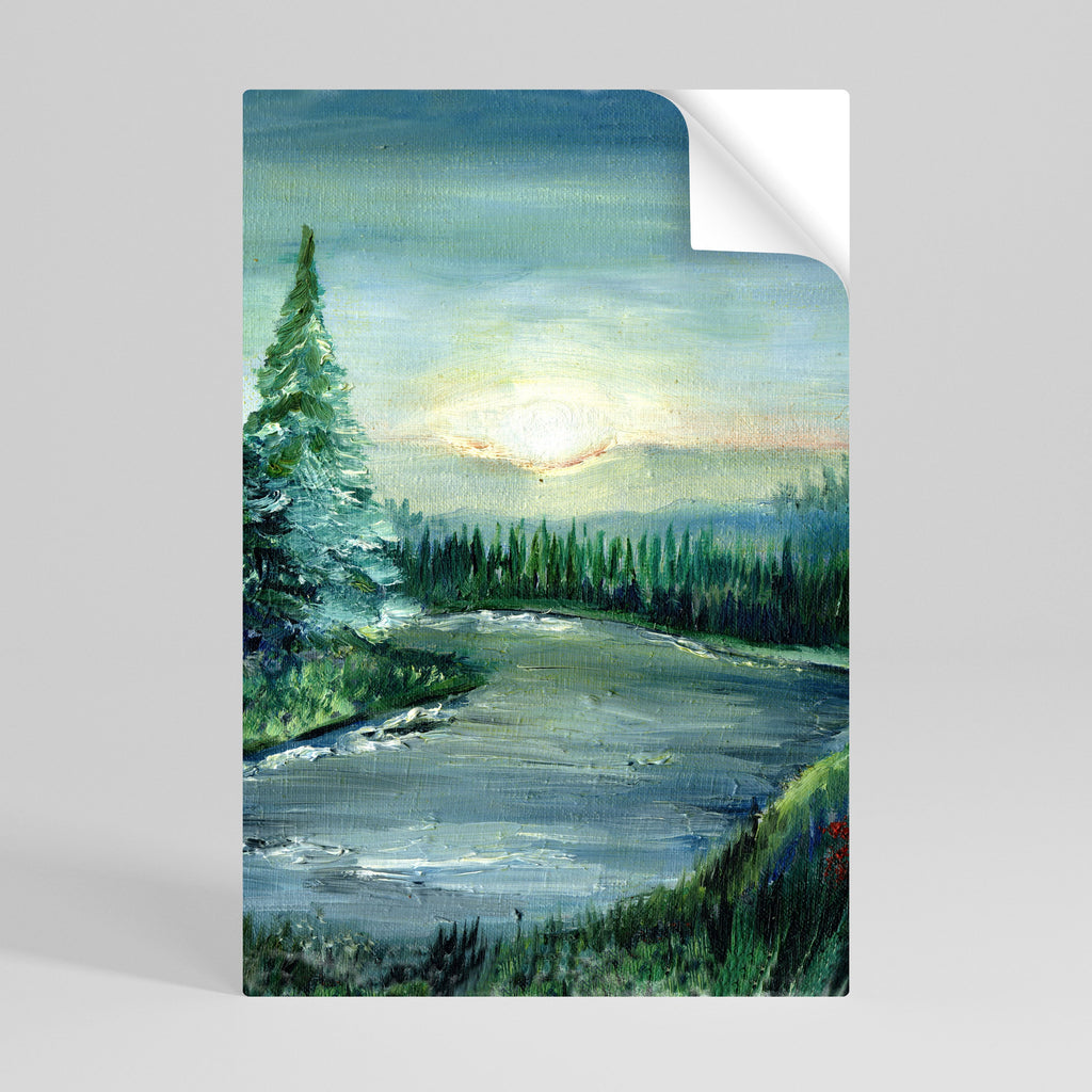 FOREST SUNSET Peel and Stick Vertical Poster