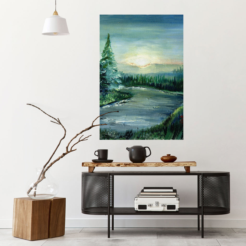 FOREST SUNSET Peel and Stick Vertical Poster