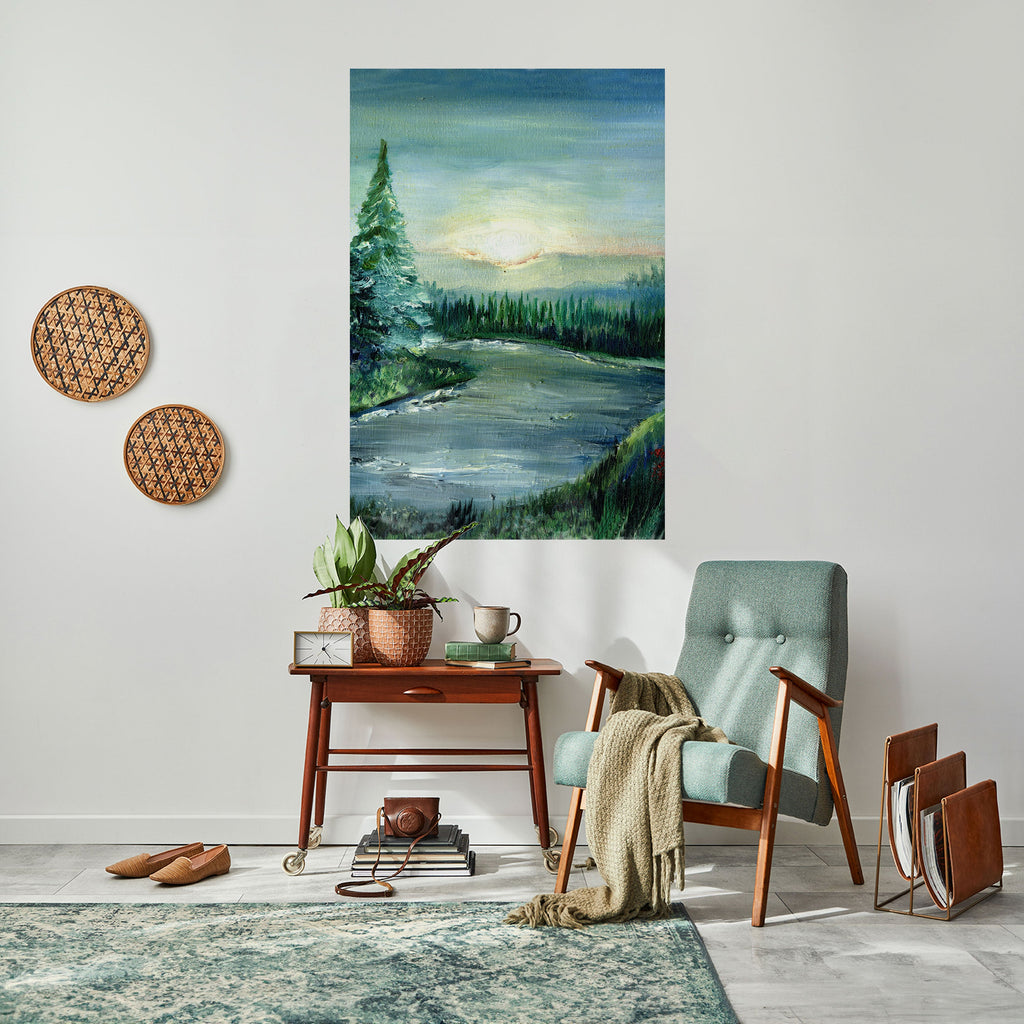 FOREST SUNSET Peel and Stick Vertical Poster