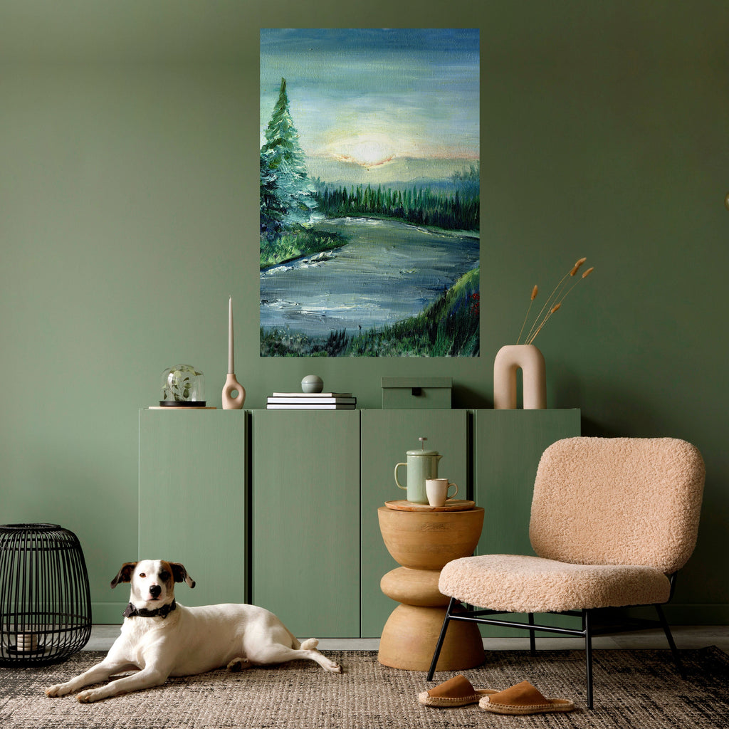 FOREST SUNSET Peel and Stick Vertical Poster