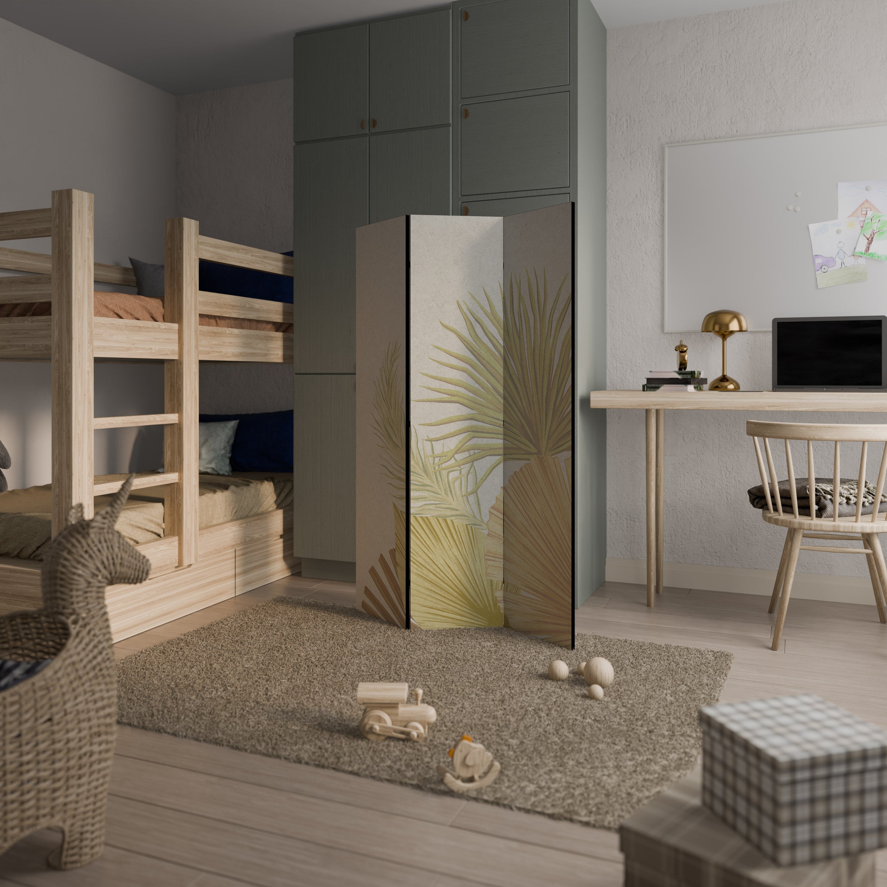 Paravent décoratif à 3 panneaux « ÉPIDÉMIE TROPICALE »