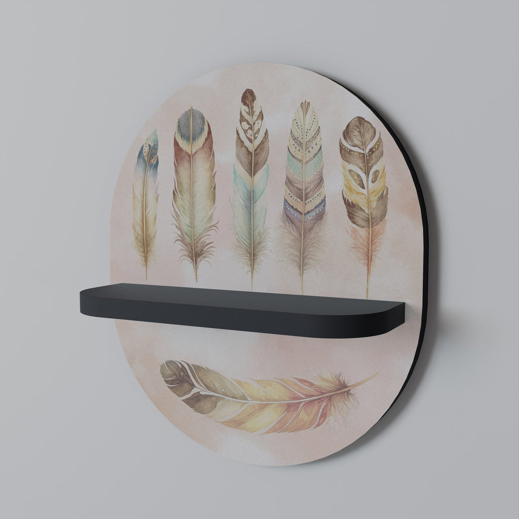 THE DELIQUESCE Oval Art Shelf In Black Finish