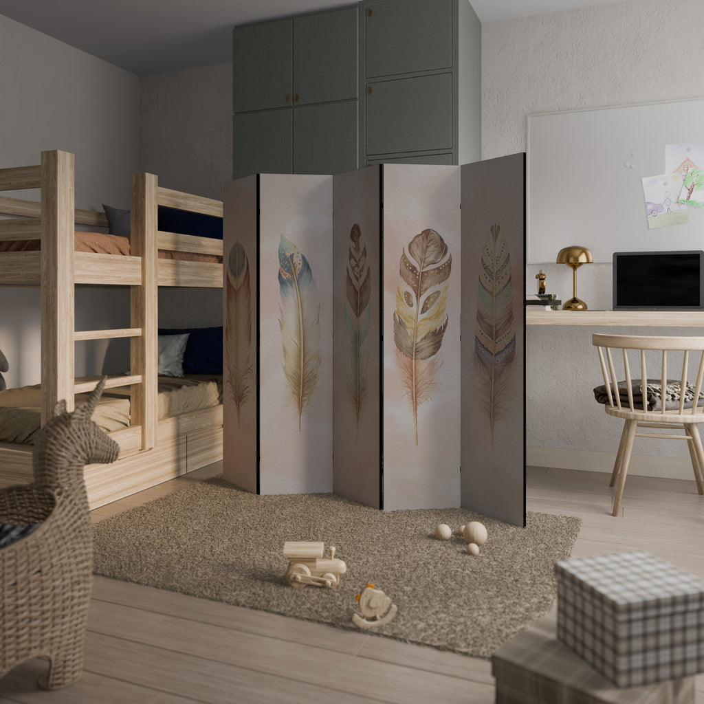 Séparateur de pièce décoratif à 5 panneaux DELIQUESCE