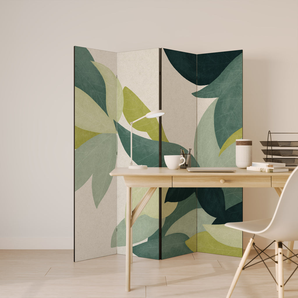 LEAFY VIBRATION 4-Panel Room Divider