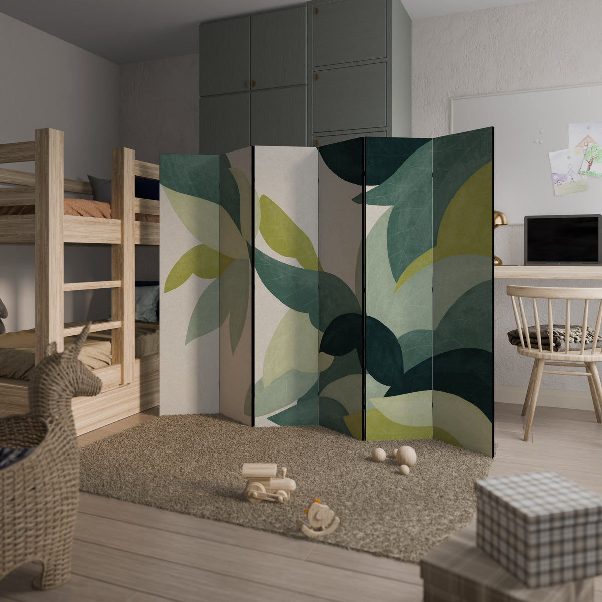 LEAFY VIBRATION 6-Panel Room Divider