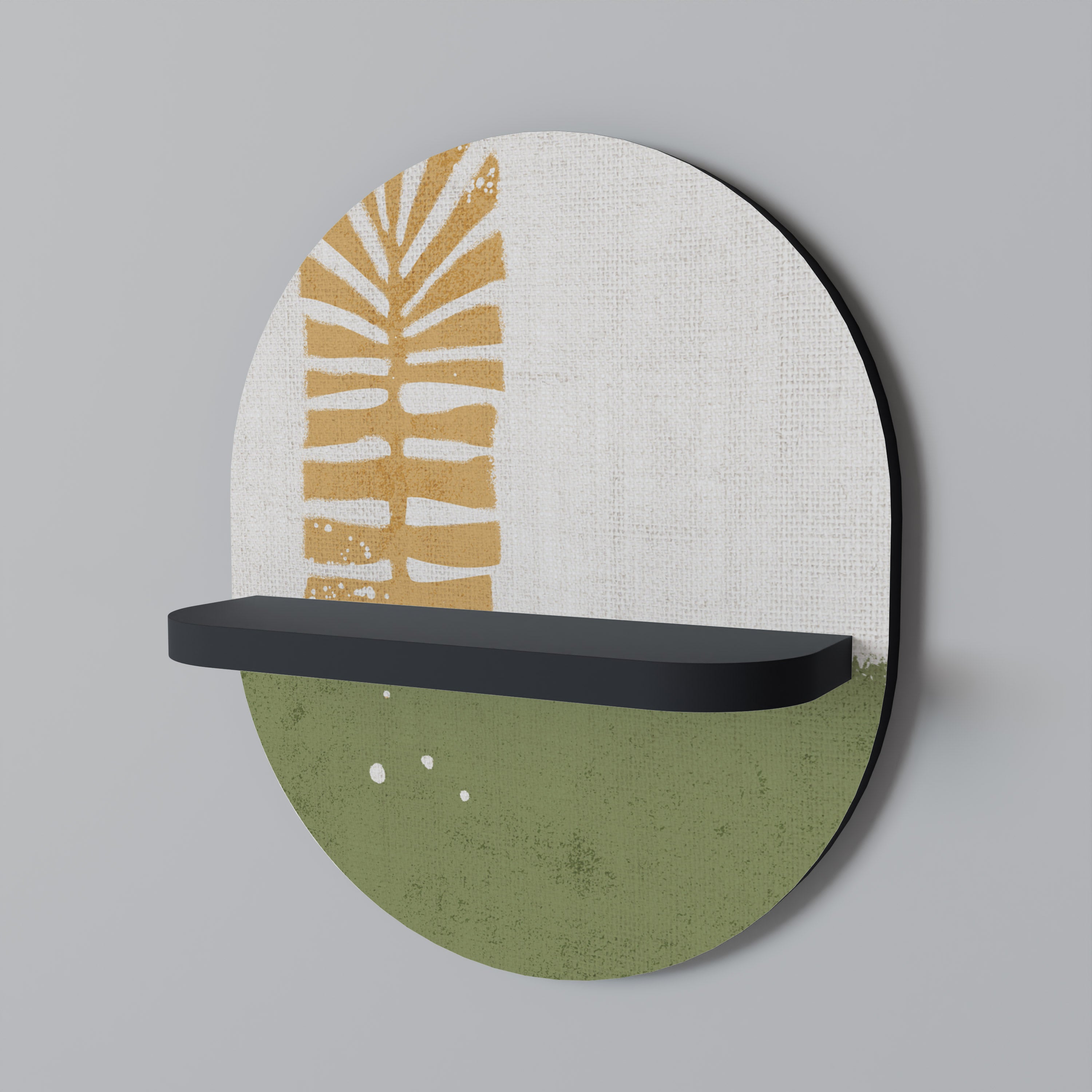 Étagère d'art ovale GREENERY WALK en finition noire