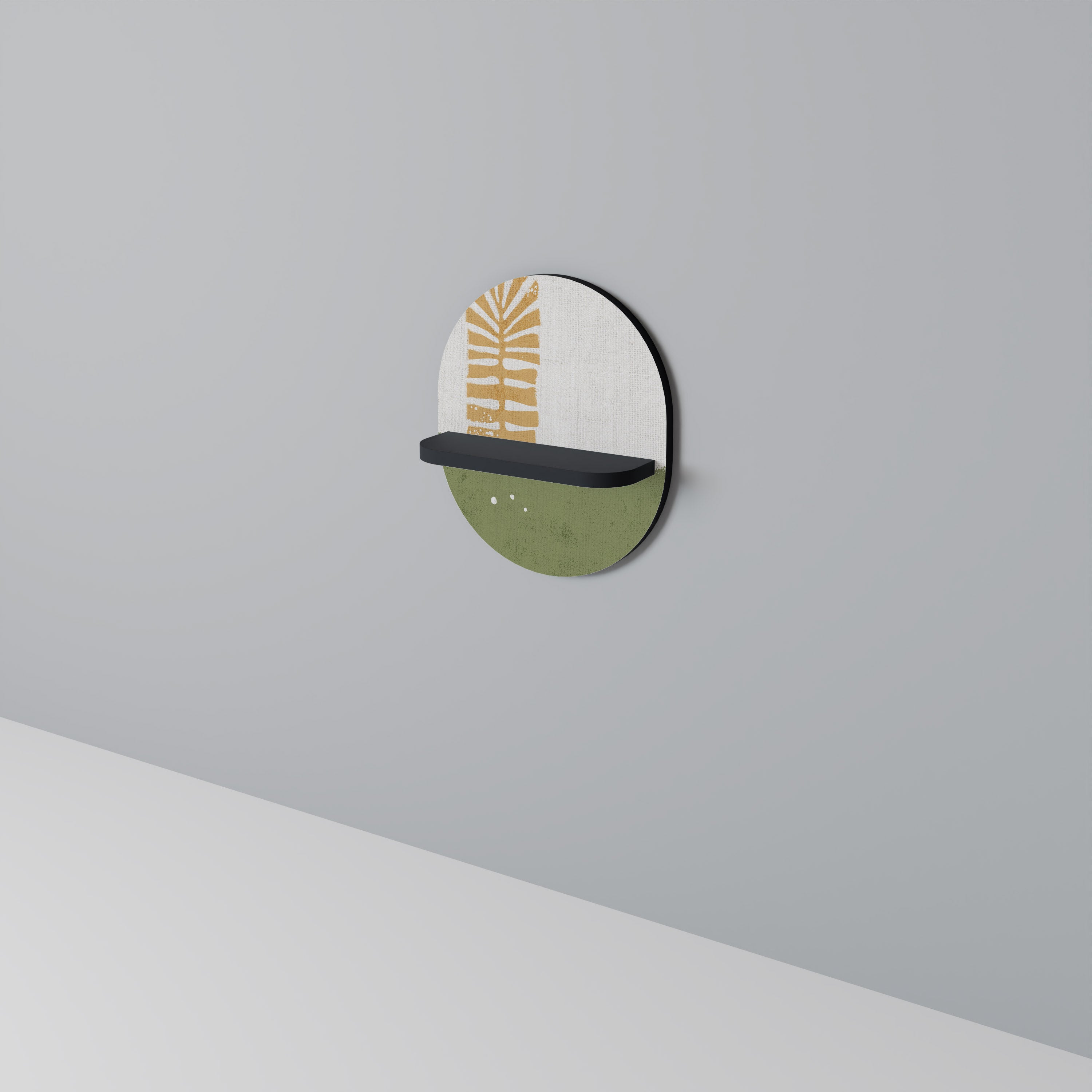 Étagère d'art ovale GREENERY WALK en finition noire