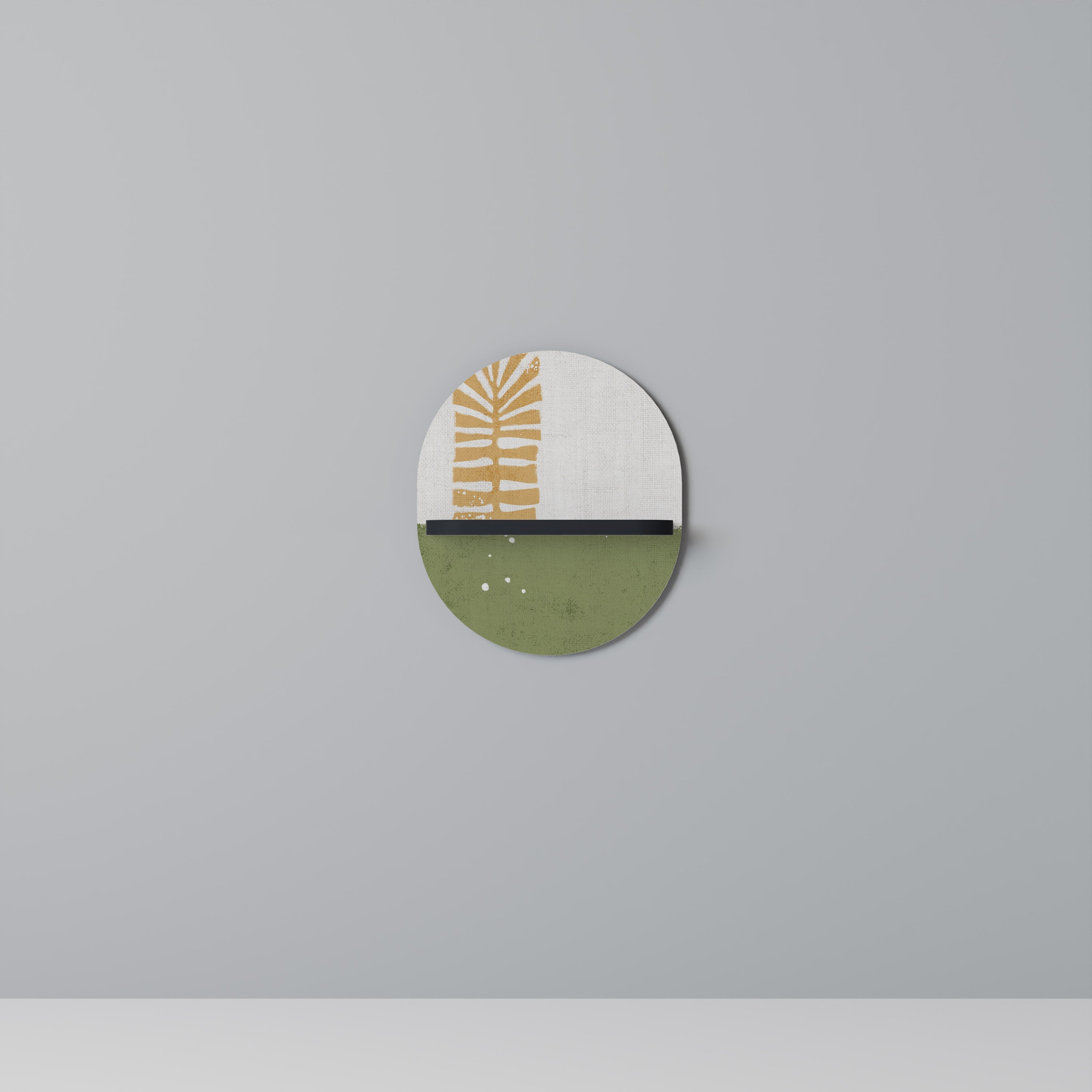 Étagère d'art ovale GREENERY WALK en finition noire