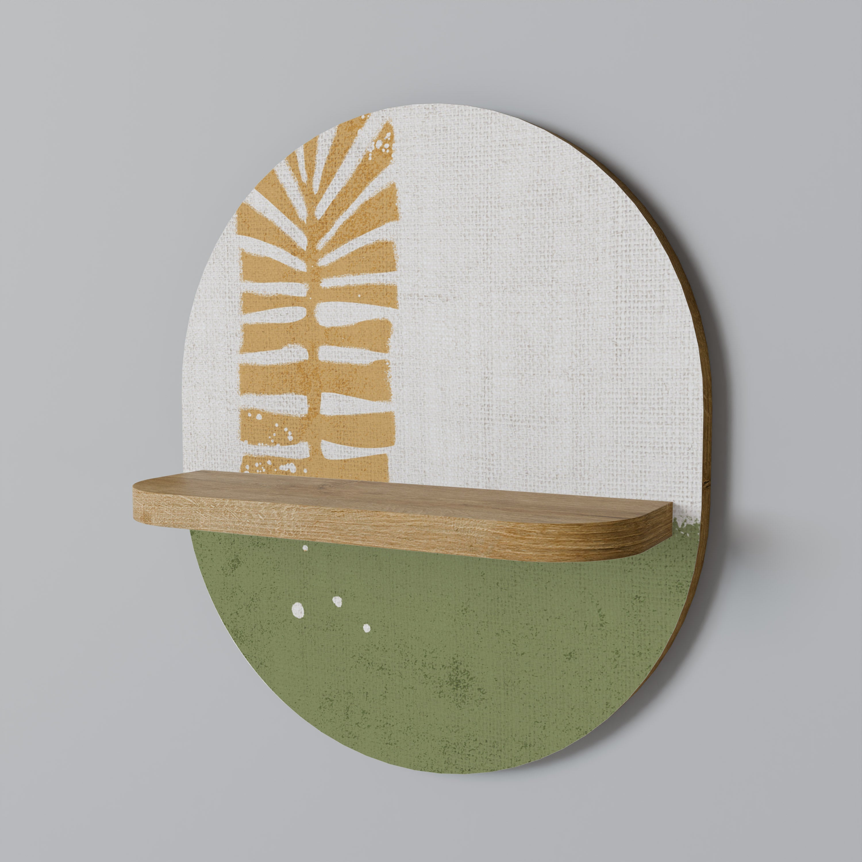 Étagère d'art ovale GREENERY WALK effet chêne