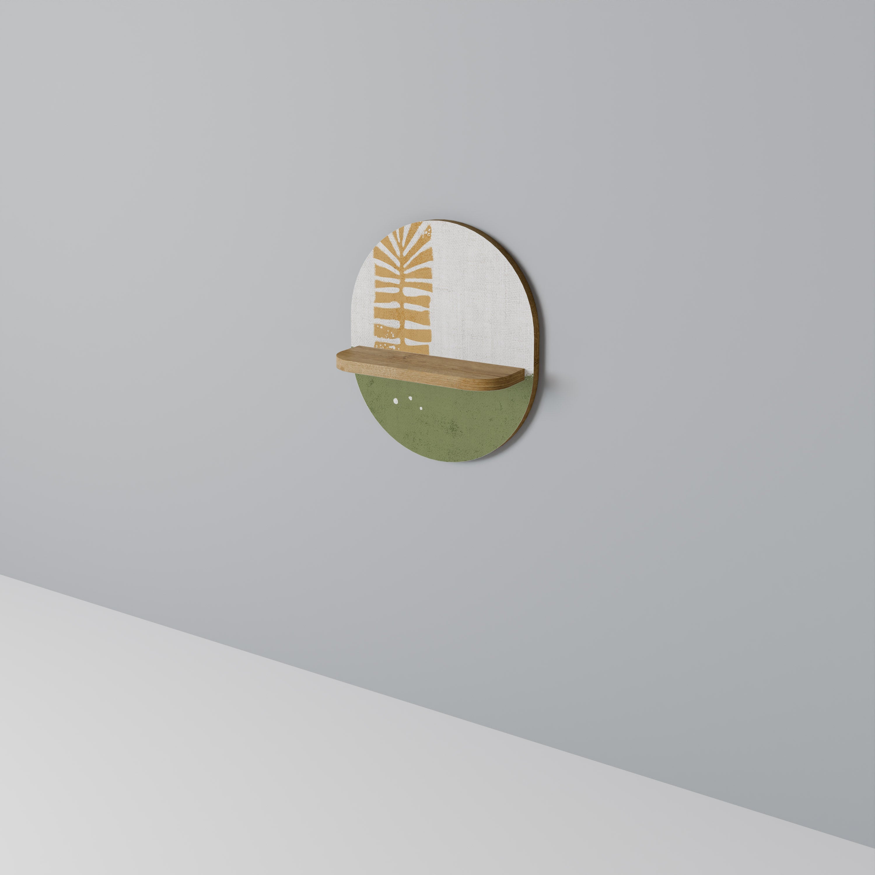 Étagère d'art ovale GREENERY WALK effet chêne