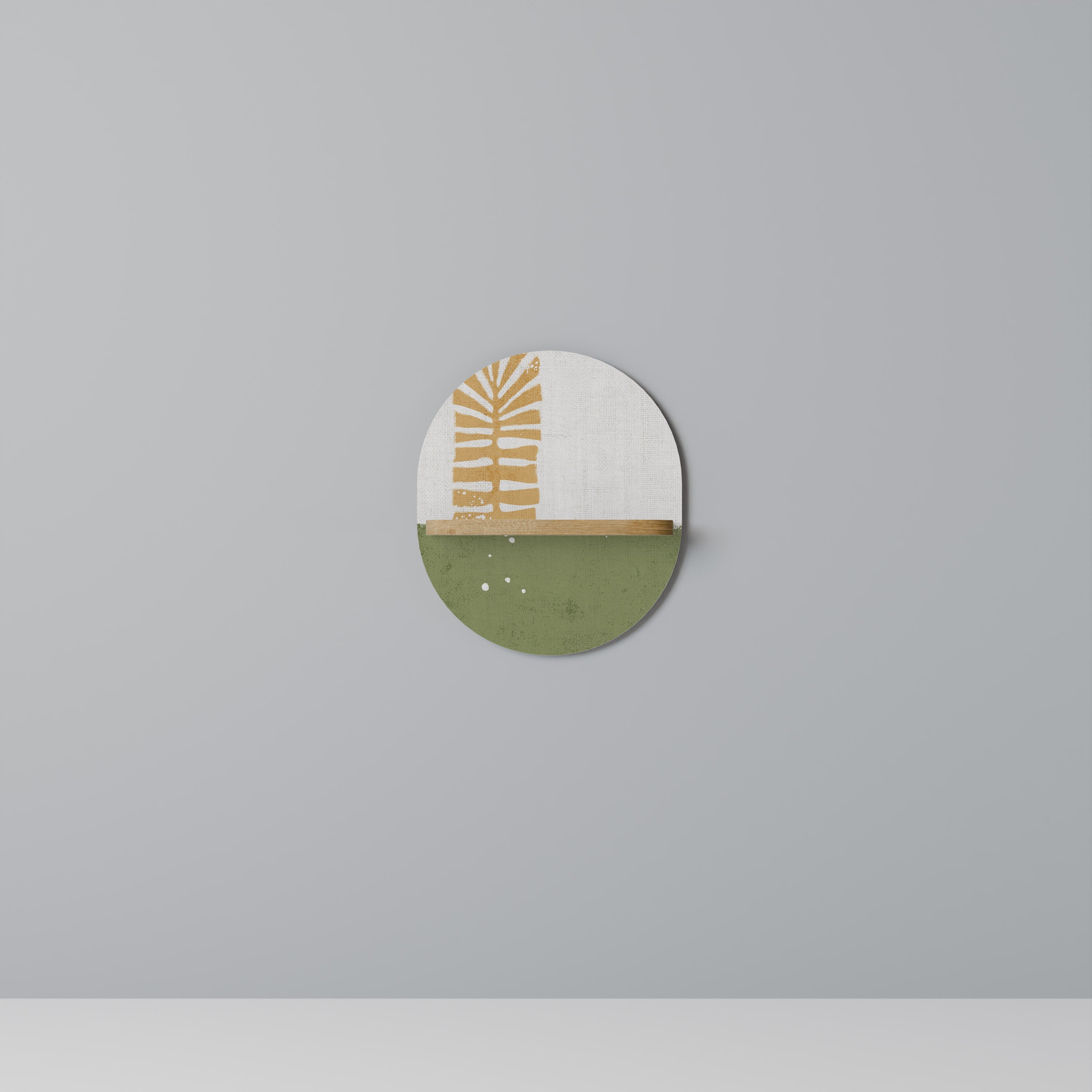 Étagère d'art ovale GREENERY WALK effet chêne