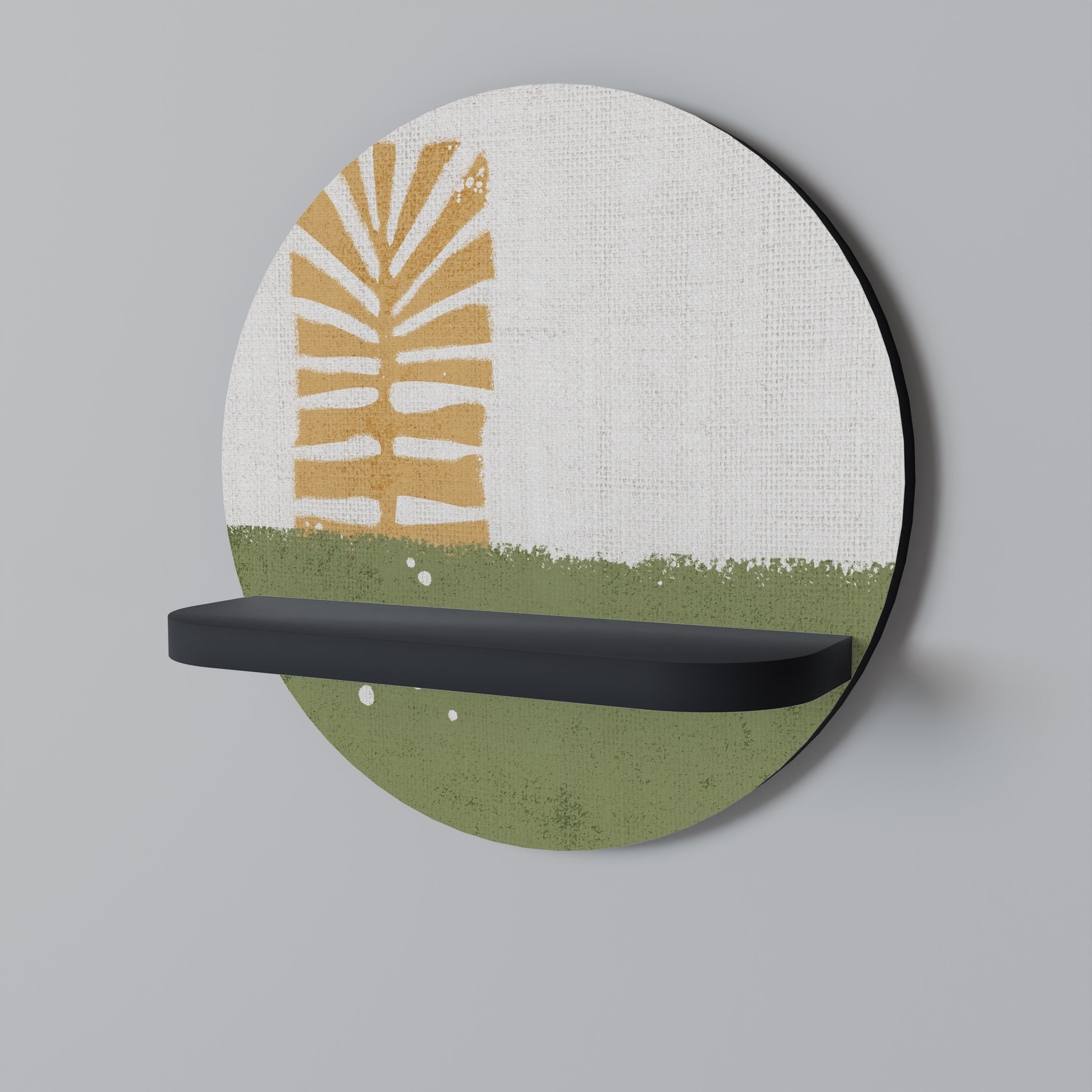 Étagère d'art ronde GREENERY WALK en finition noire