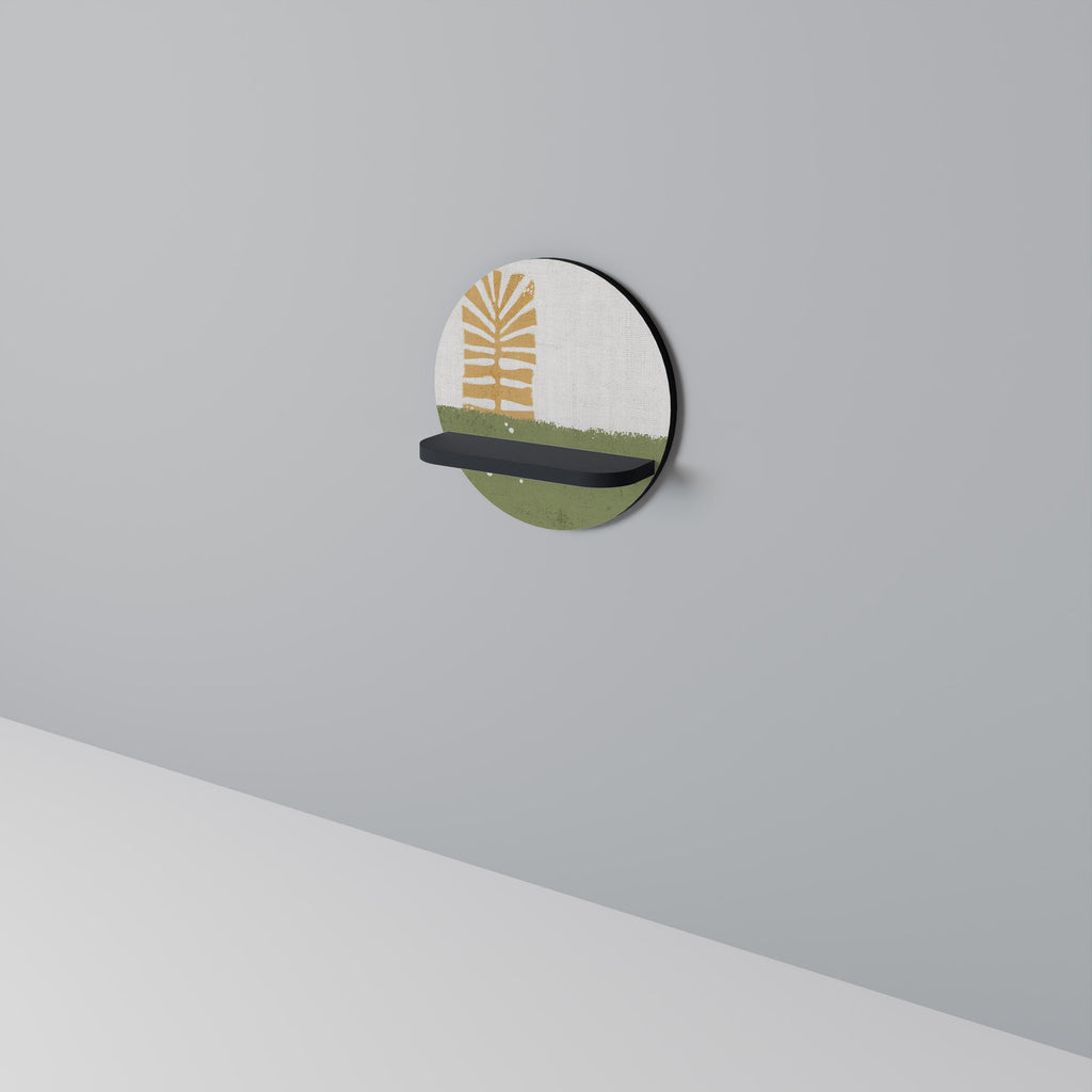 Étagère d'art ronde GREENERY WALK en finition noire