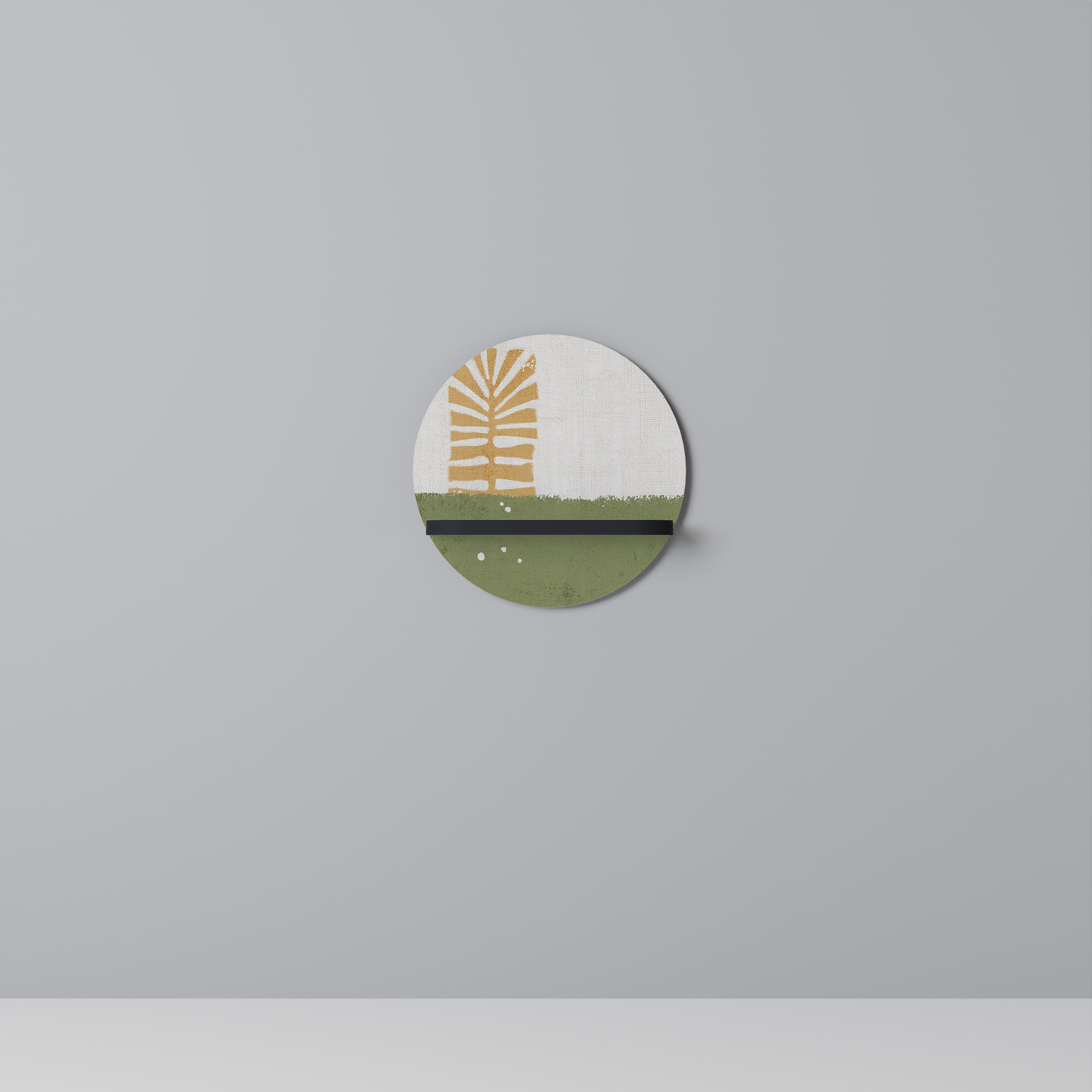 Étagère d'art ronde GREENERY WALK en finition noire