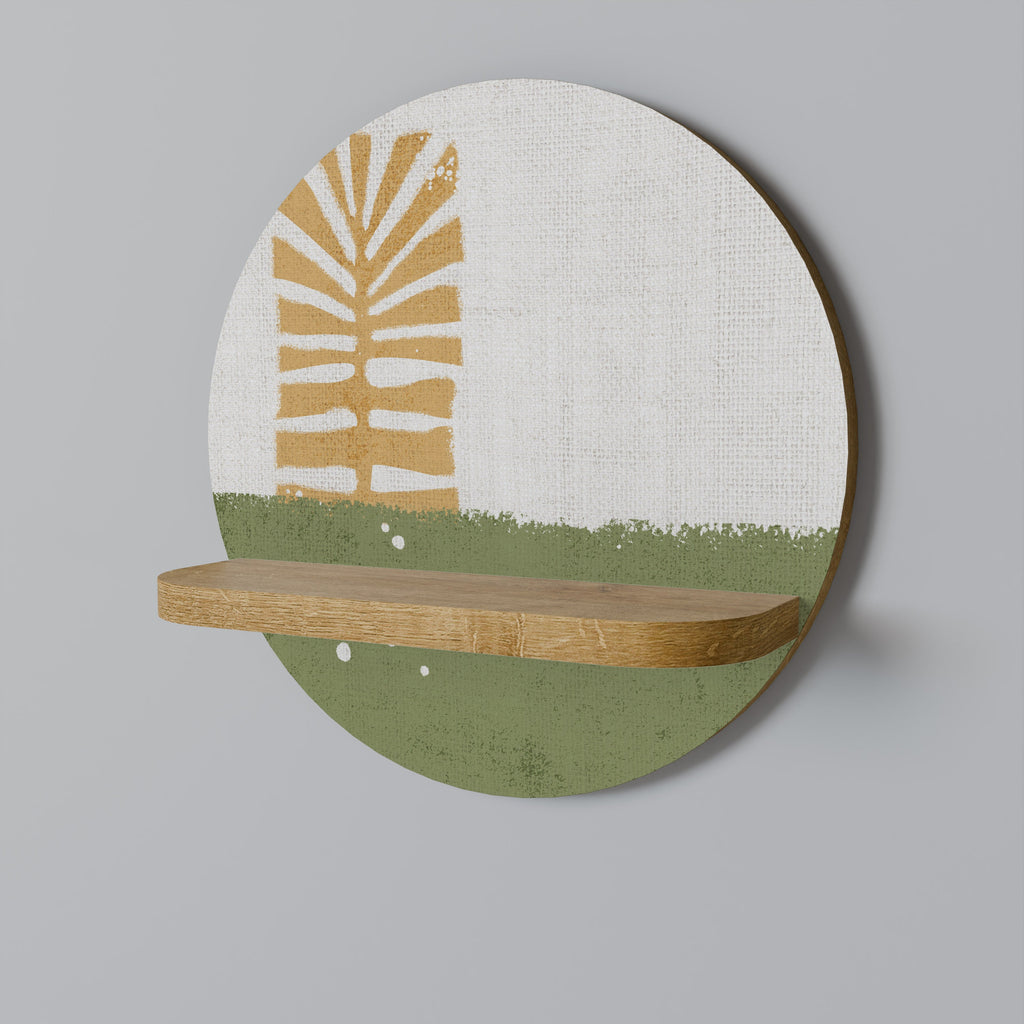 Étagère d'art ronde GREENERY WALK effet chêne