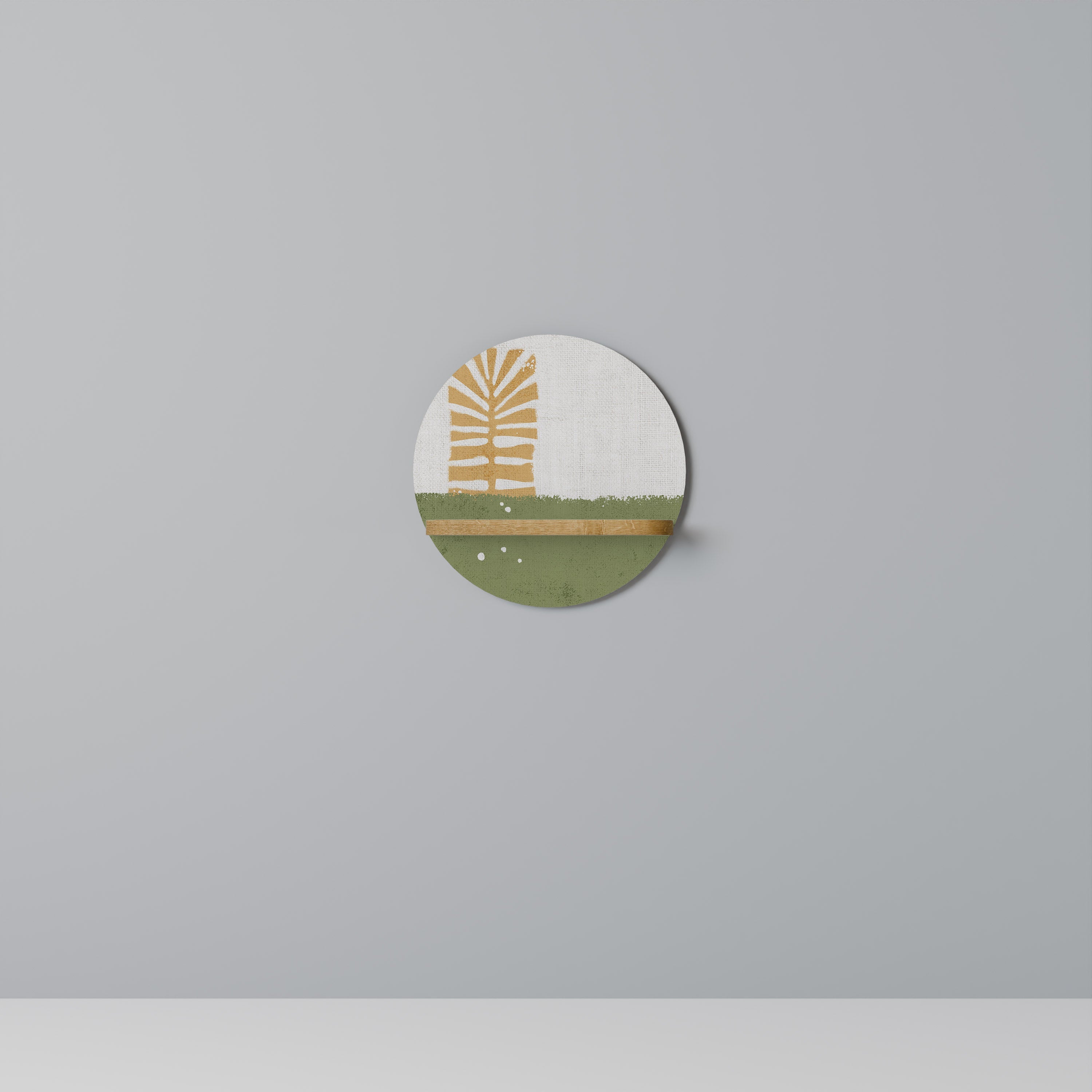 Étagère d'art ronde GREENERY WALK effet chêne