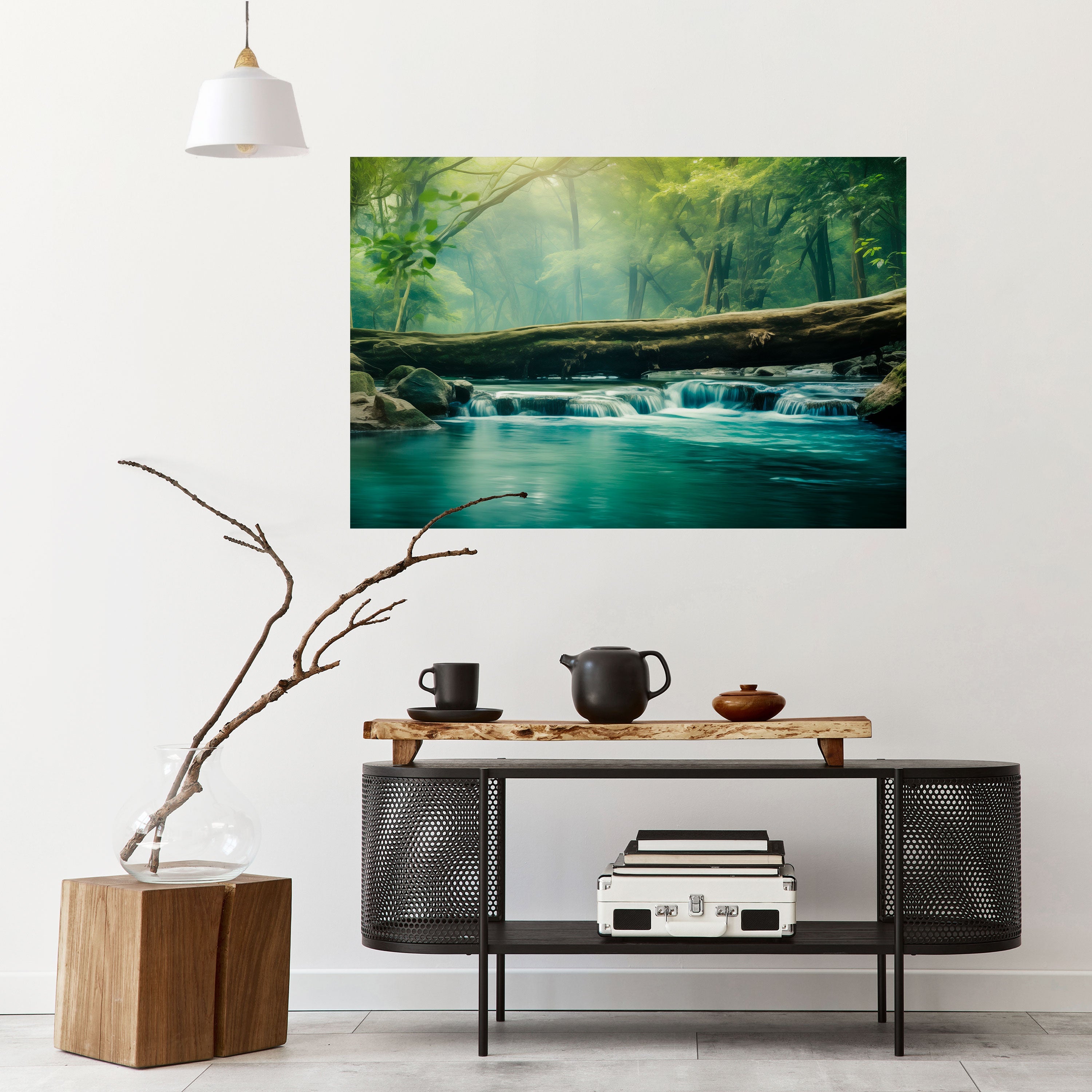 Affiche horizontale autocollante DREAMY WATERFALL GLIMMER