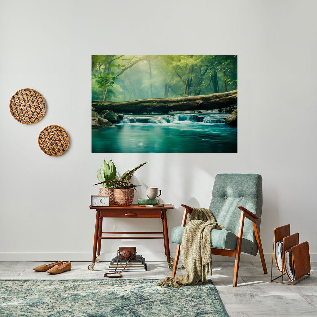 Affiche horizontale autocollante DREAMY WATERFALL GLIMMER