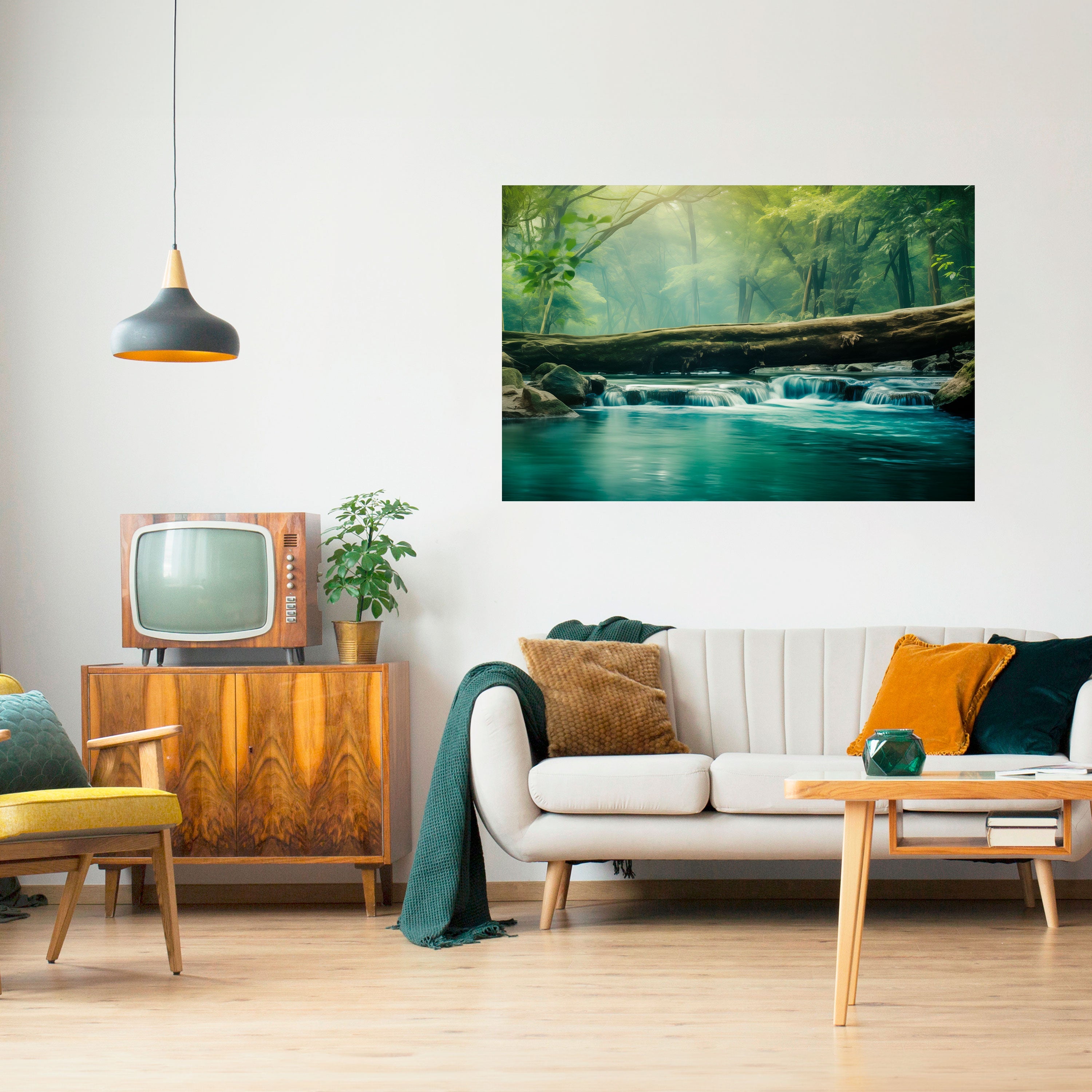 Affiche horizontale autocollante DREAMY WATERFALL GLIMMER