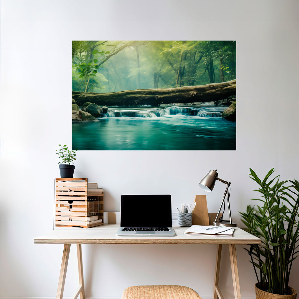 Affiche horizontale autocollante DREAMY WATERFALL GLIMMER