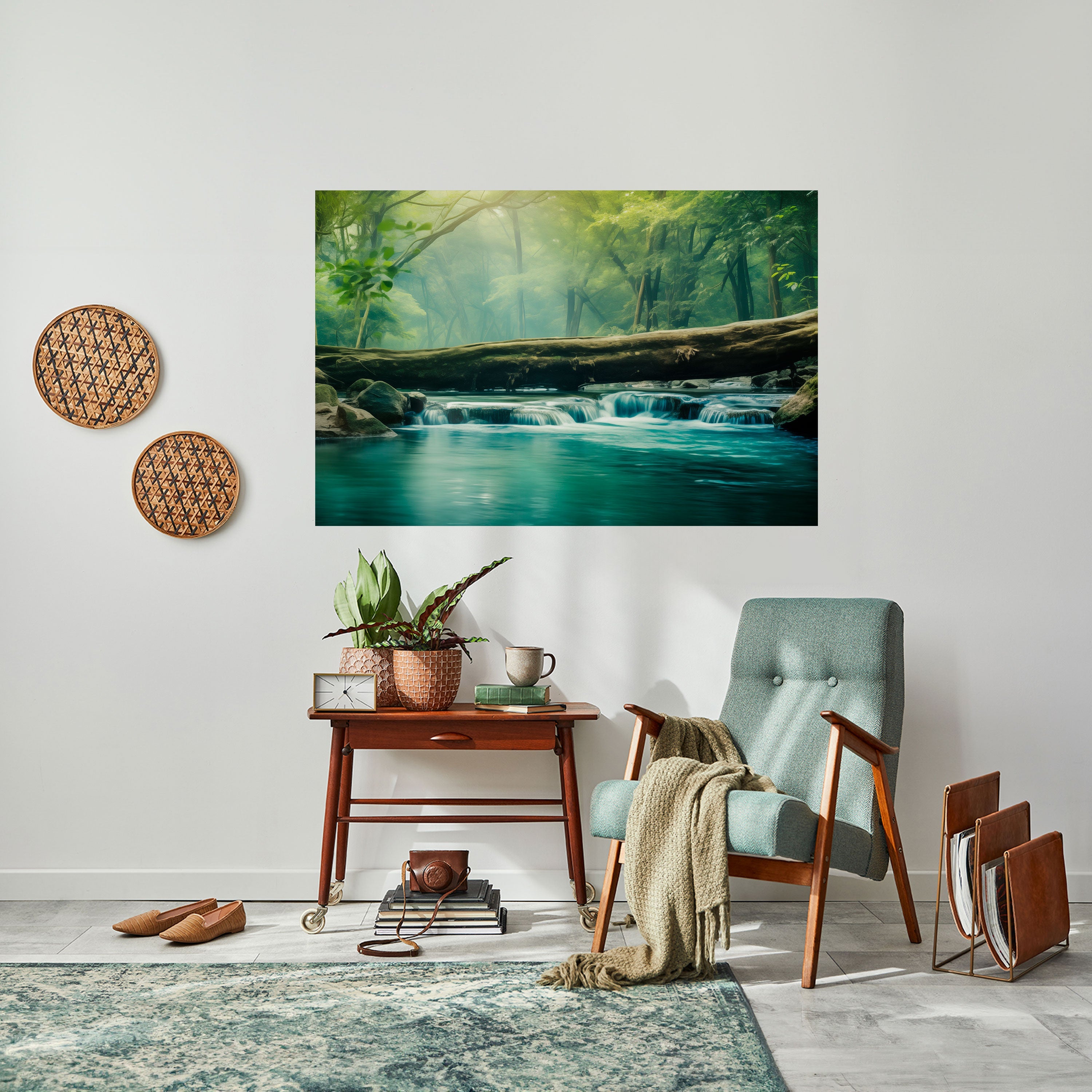 Affiche horizontale autocollante DREAMY WATERFALL GLIMMER
