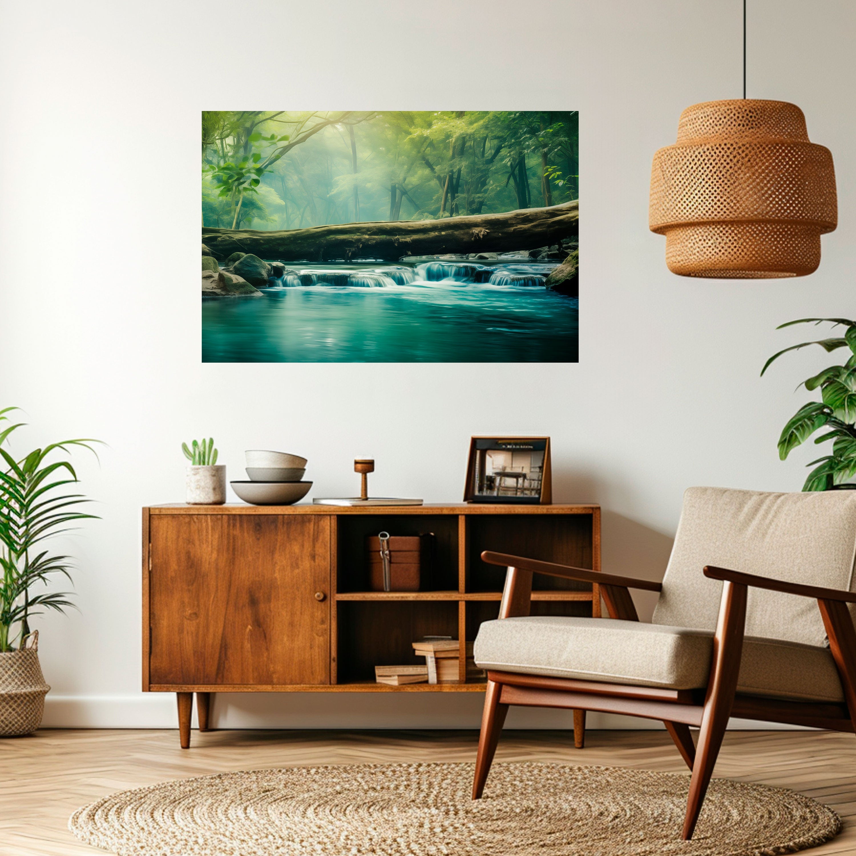 Affiche horizontale autocollante DREAMY WATERFALL GLIMMER