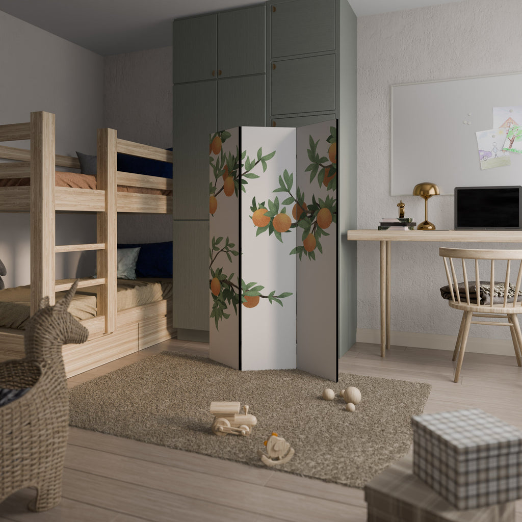 Superbe paravent décoratif à 3 panneaux ORANGE