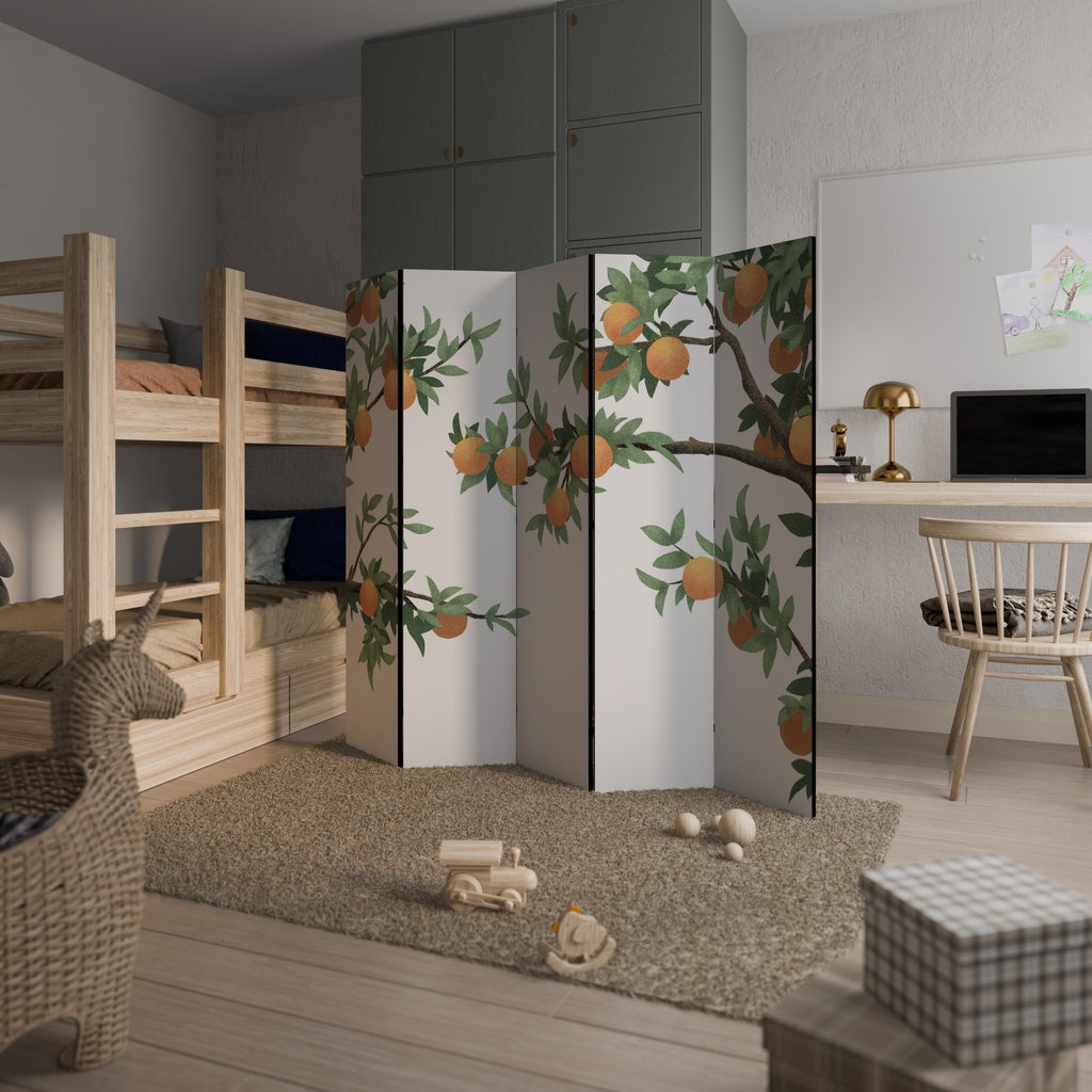 MAGNIFIQUE paravent décoratif à 5 panneaux ORANGE