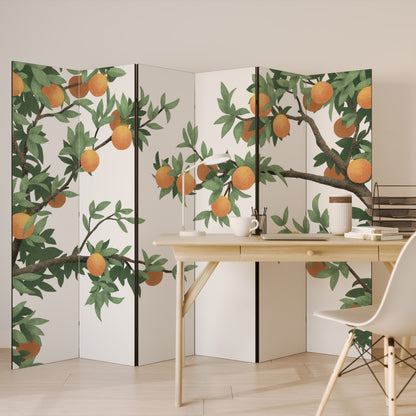 GORGEOUS ORANGE 6-Panel Room Divider