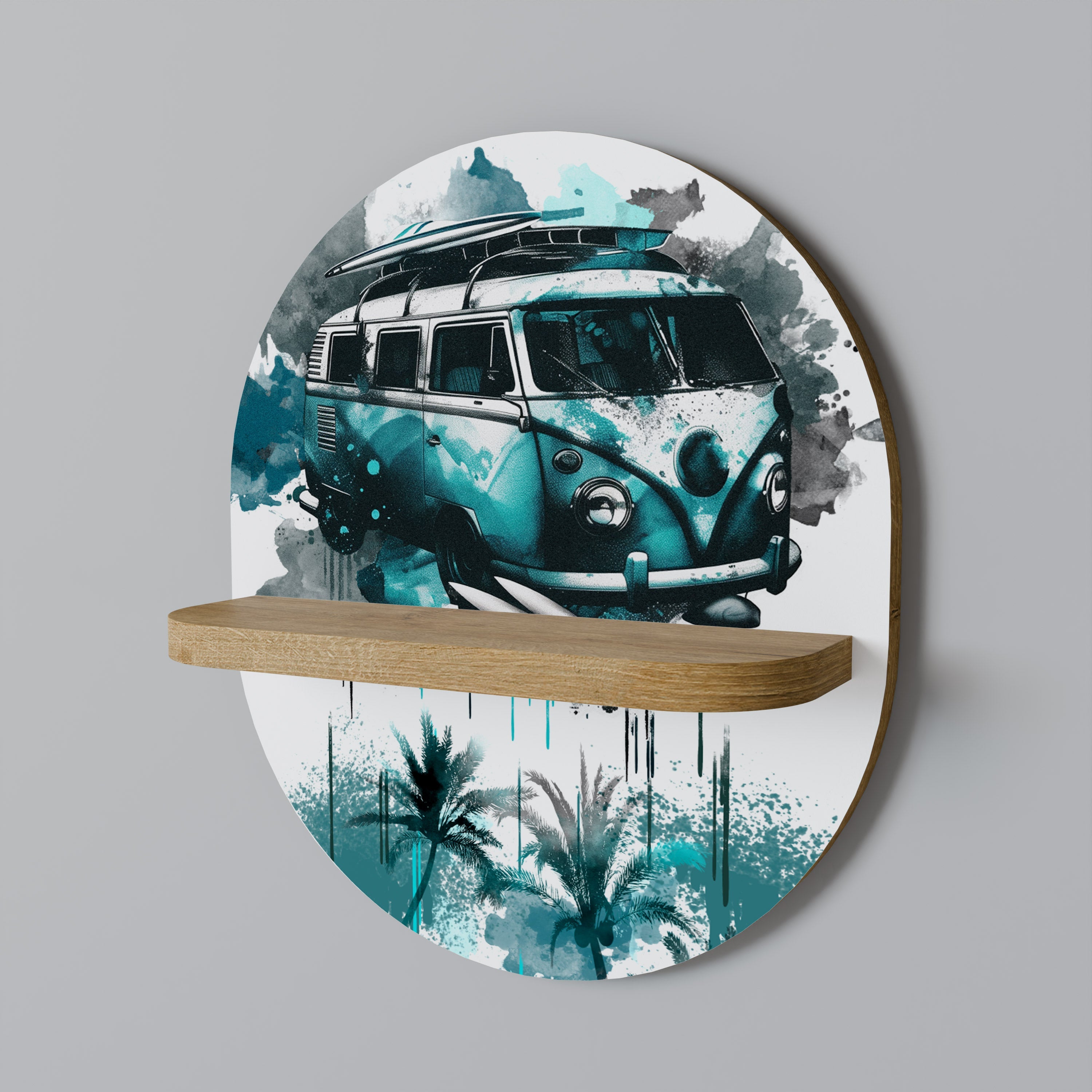 Étagère d'art ovale CARAVELLE LEGEND effet chêne