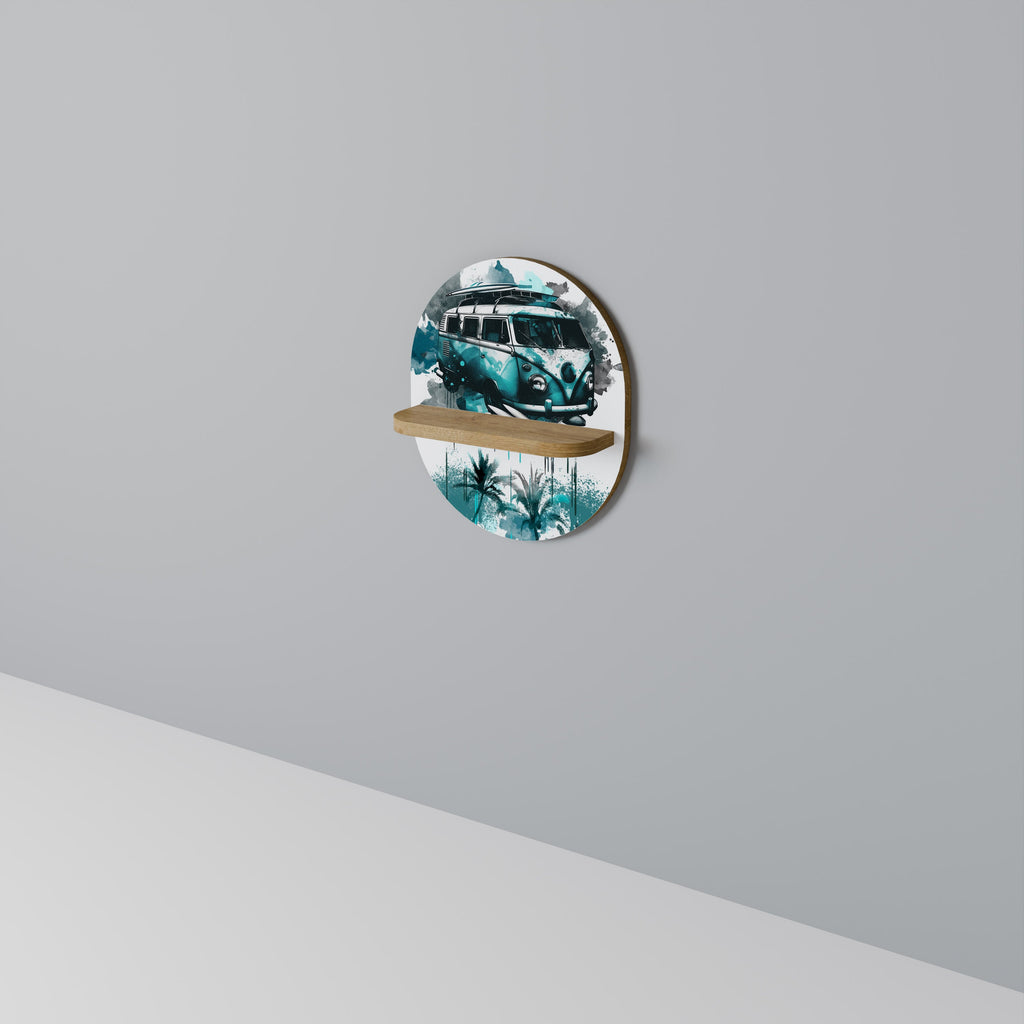 Étagère d'art ovale CARAVELLE LEGEND effet chêne