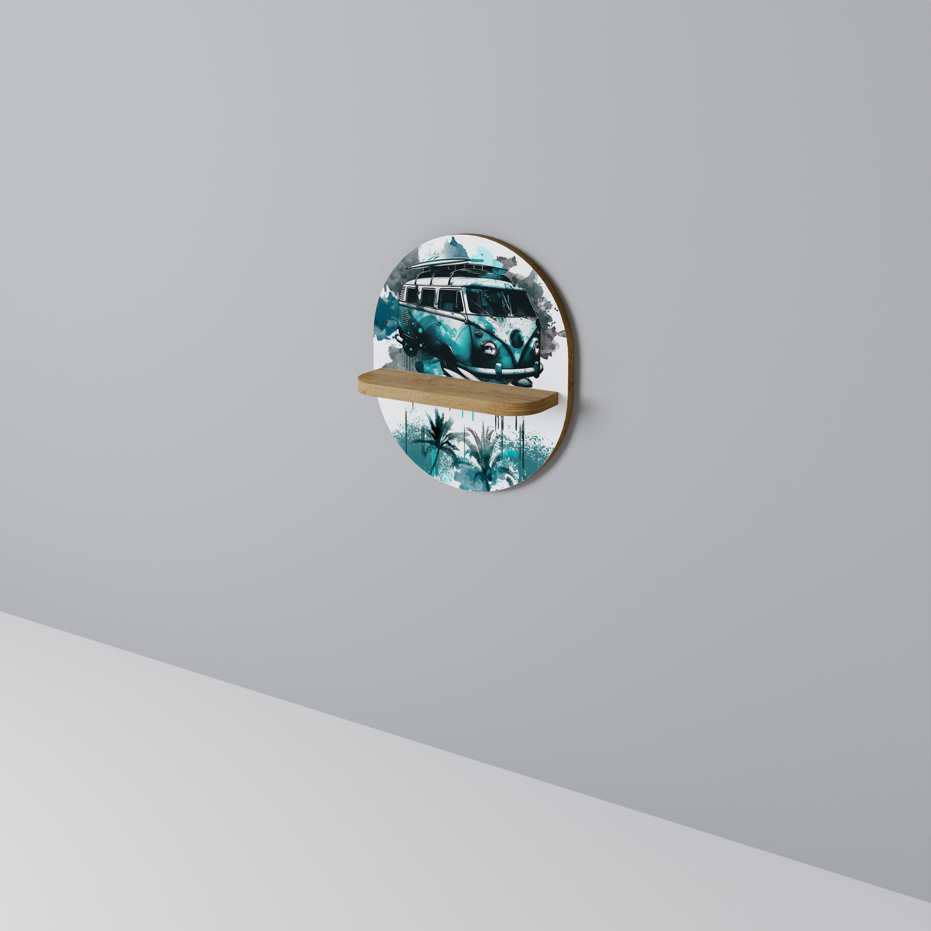 Étagère d'art ovale CARAVELLE LEGEND effet chêne