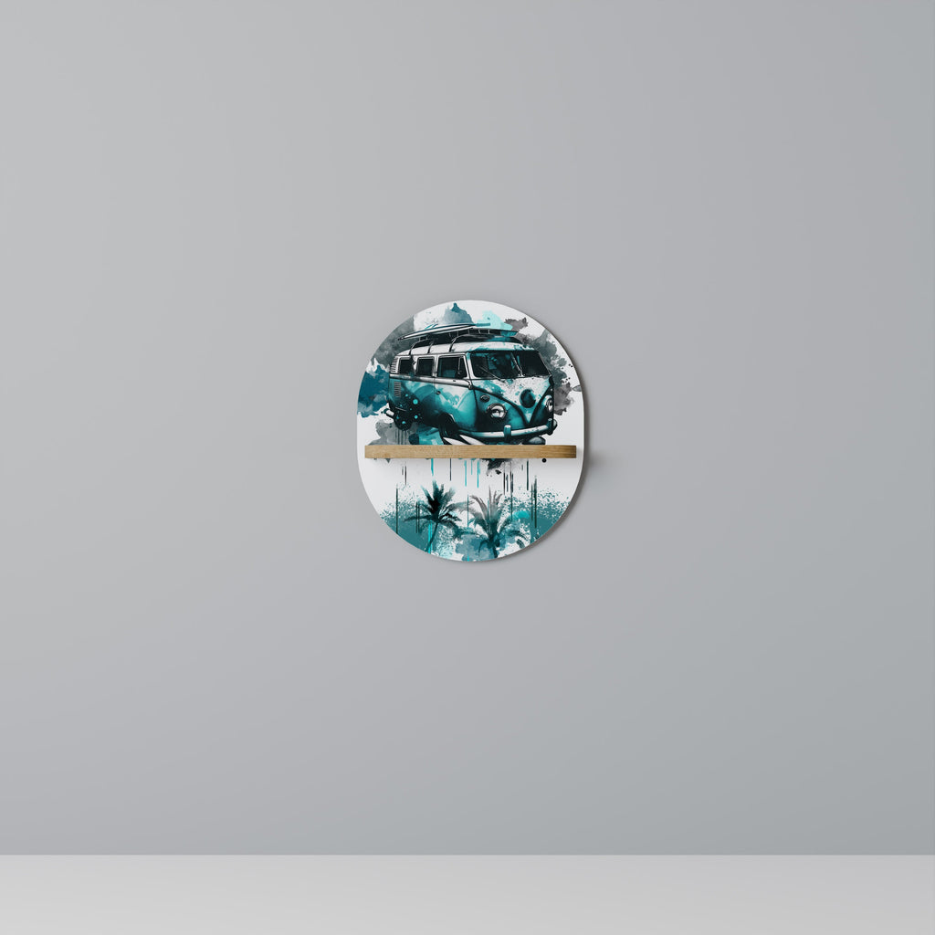 Étagère d'art ovale CARAVELLE LEGEND effet chêne